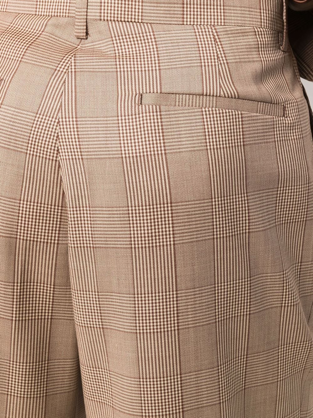 plaid tapered trousers - 5