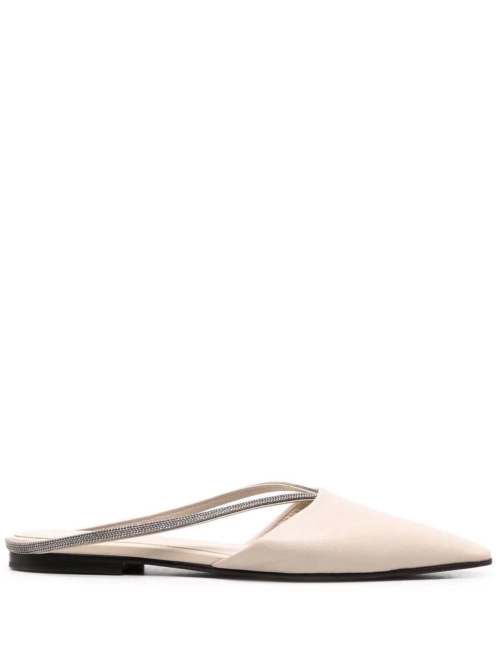 monili-embellished leather mules - 1