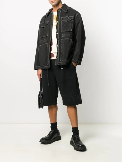 FENDI FF knee-length track shorts outlook