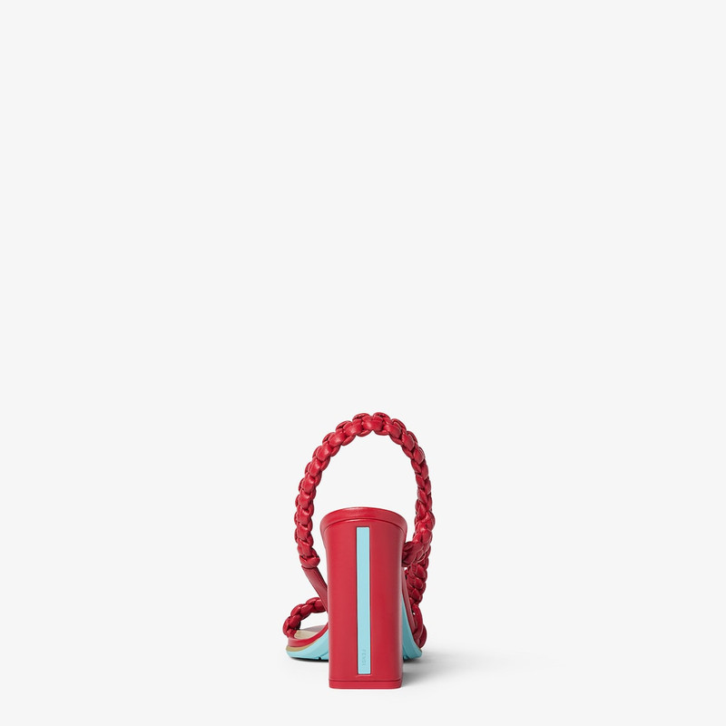 Fendi Arco Red leather high-heeled sandals 3