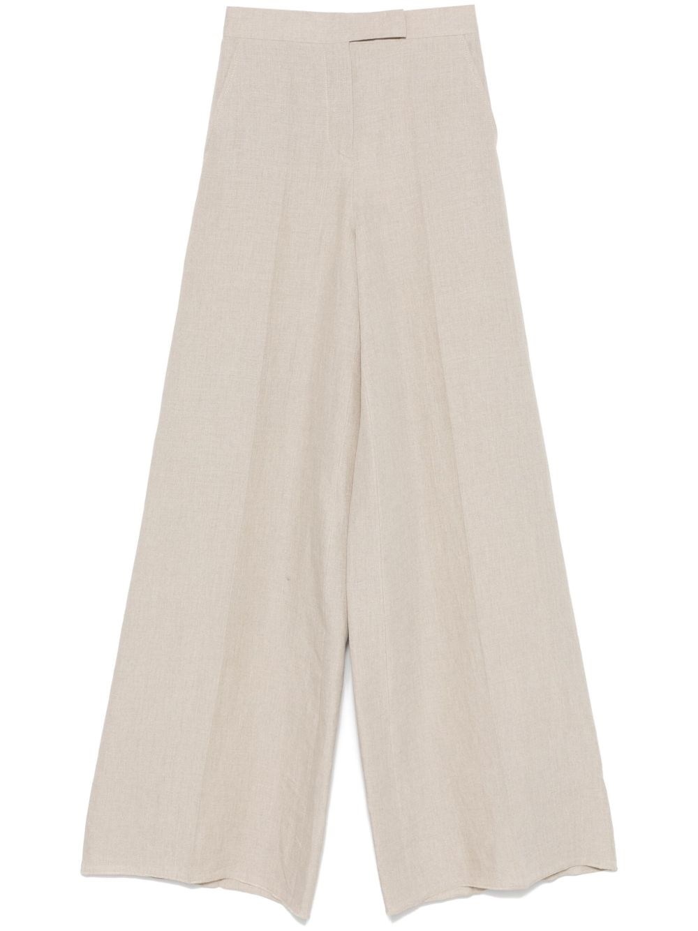 Linen wide-leg trousers - 1