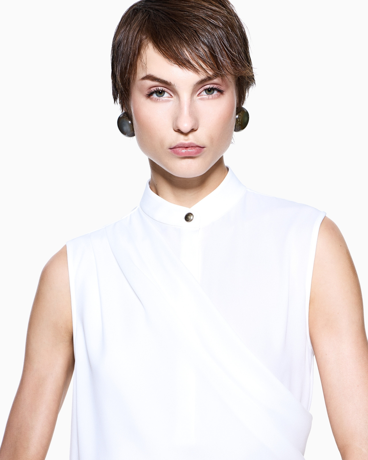 DRAPED TOP IN TRIPLE SILK GEORGETTE - 5
