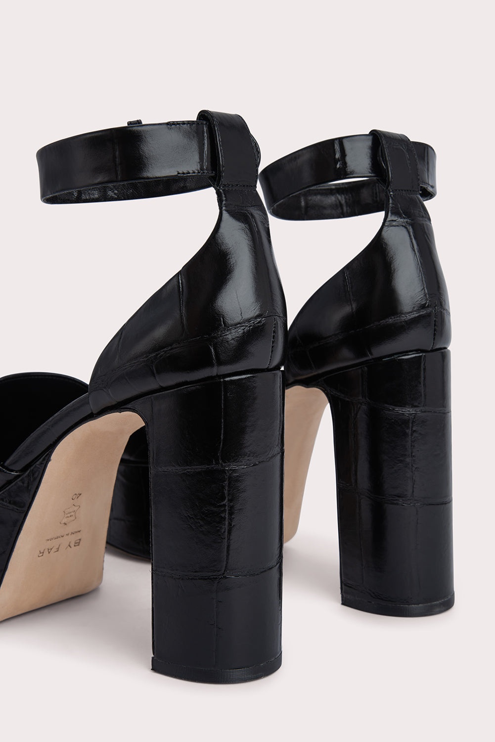 Barb Black Maxi Croco Embossed Leather - 5
