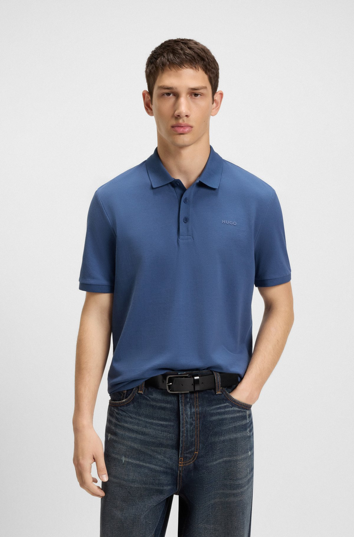 COTTON-PIQUÉ POLO SHIRT WITH ALL-OVER PRINT - 2