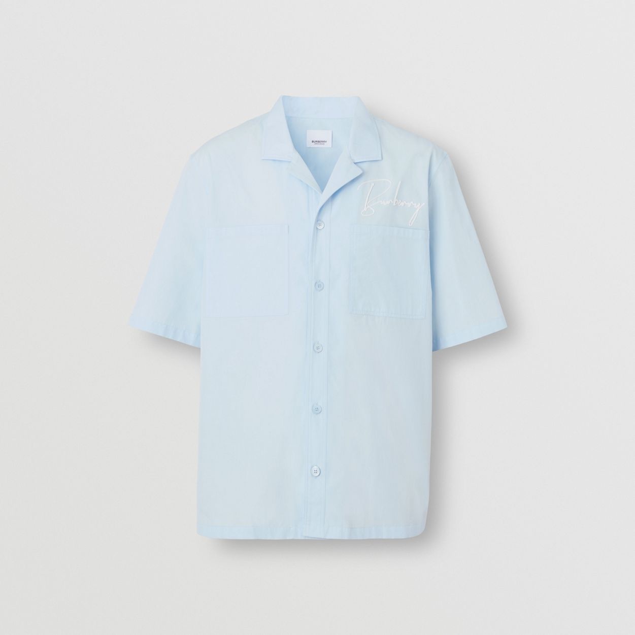 Short-sleeve Embroidered Logo Cotton Shirt - 1