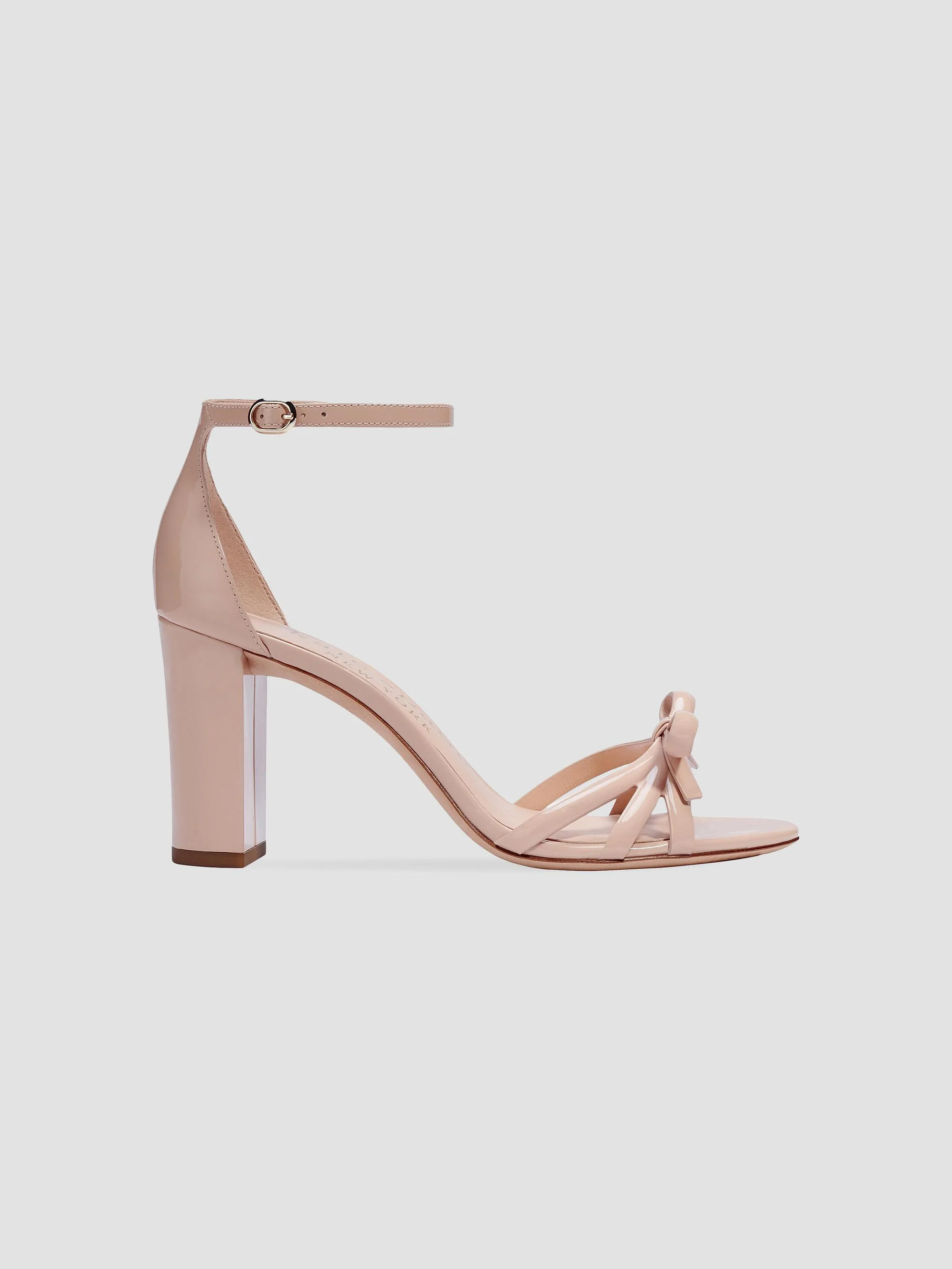 Women's Flamenco Bow Patent Leather Ankle-Strap Sandals - Peach Shak - 1