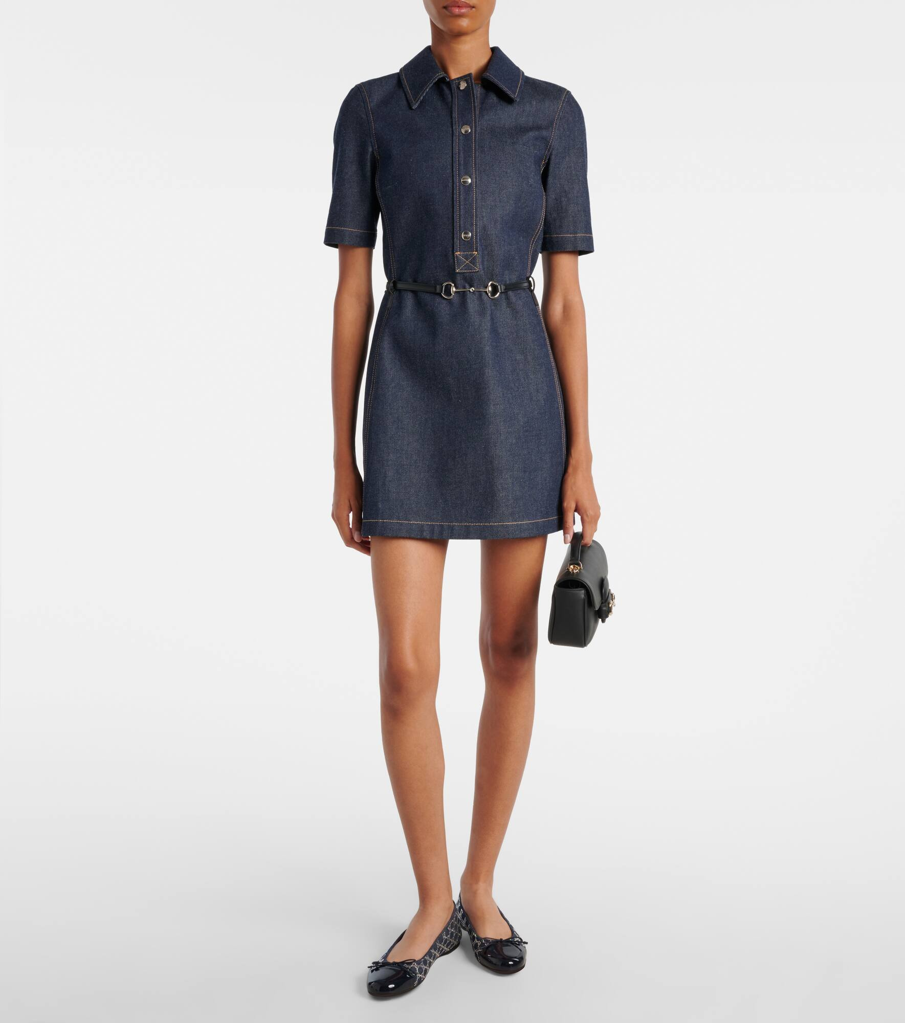 GG Crystal denim ballet flats - 3
