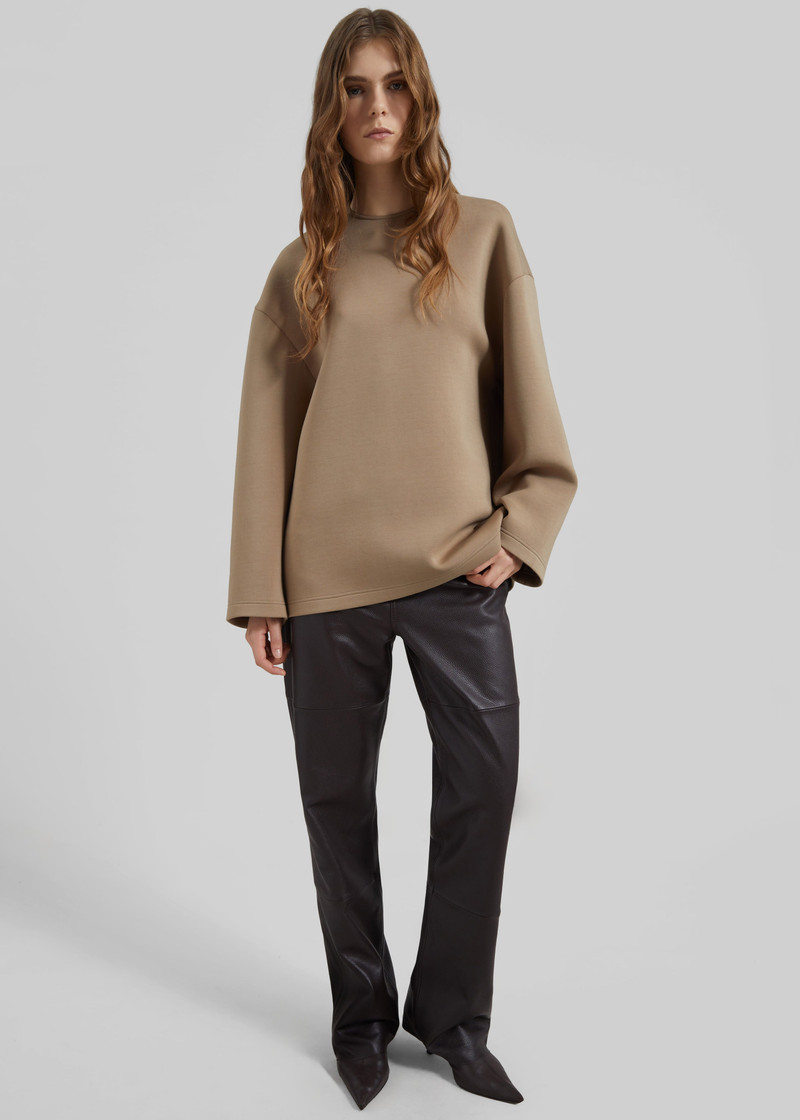 Delancey Long Sleeve Neoprene Top - Camel 3