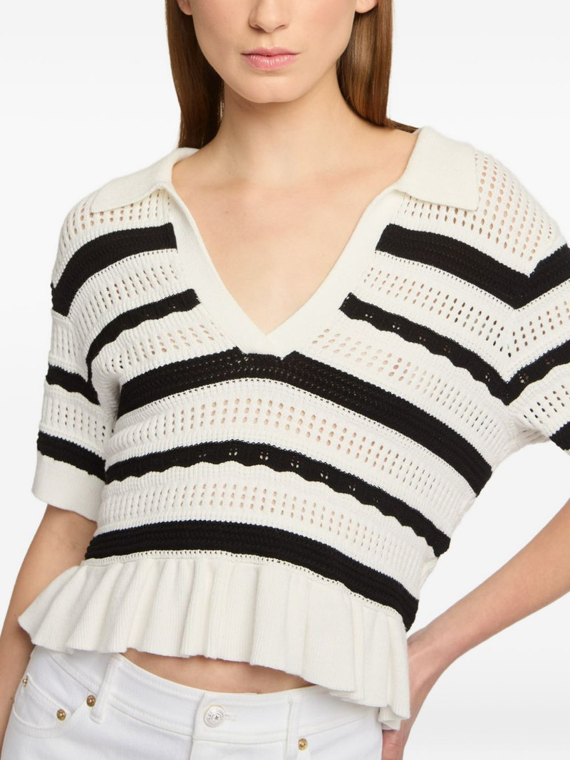 Elvire striped-ruffled sweater 6