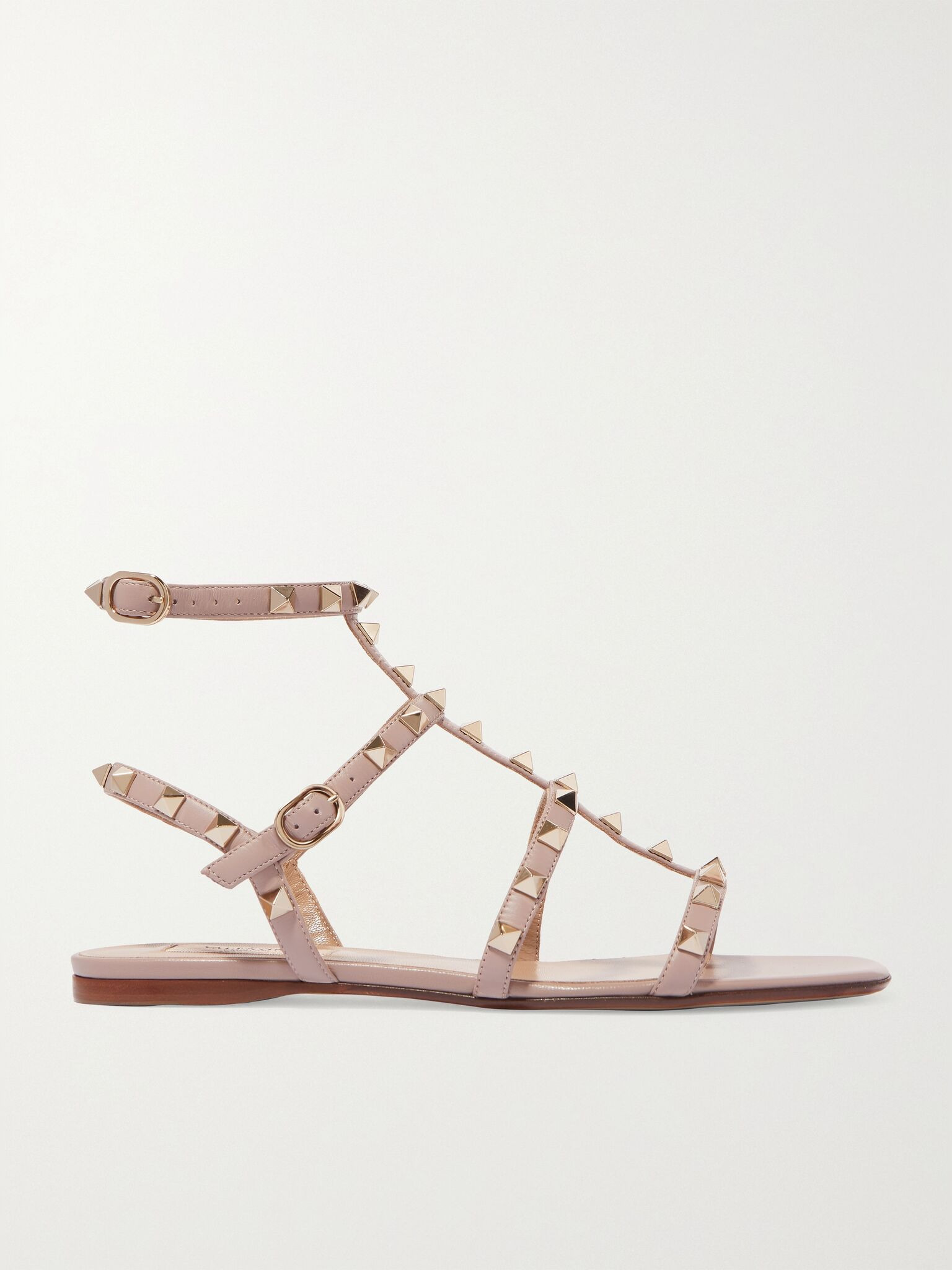 Rockstud leather sandals Blush - 1