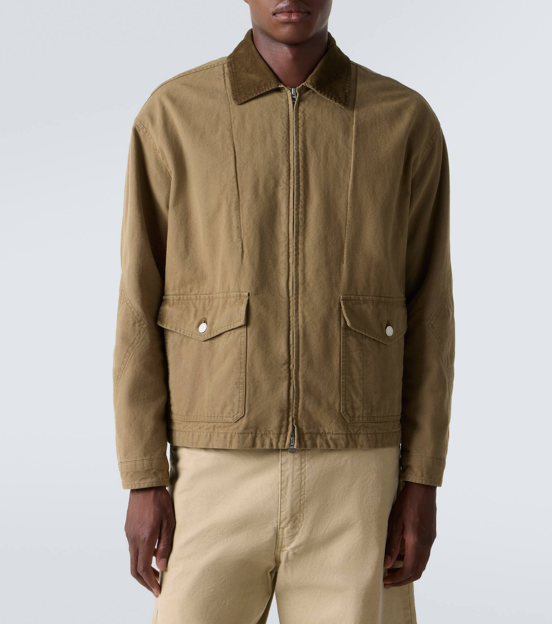 Corduroy-trimmed cotton jacket - 3