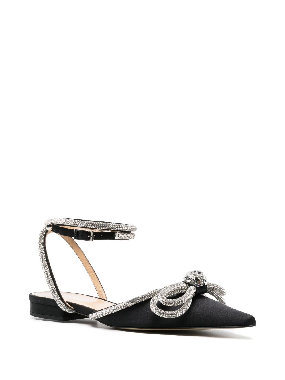 Double Bow satin ballerina shoes - 2