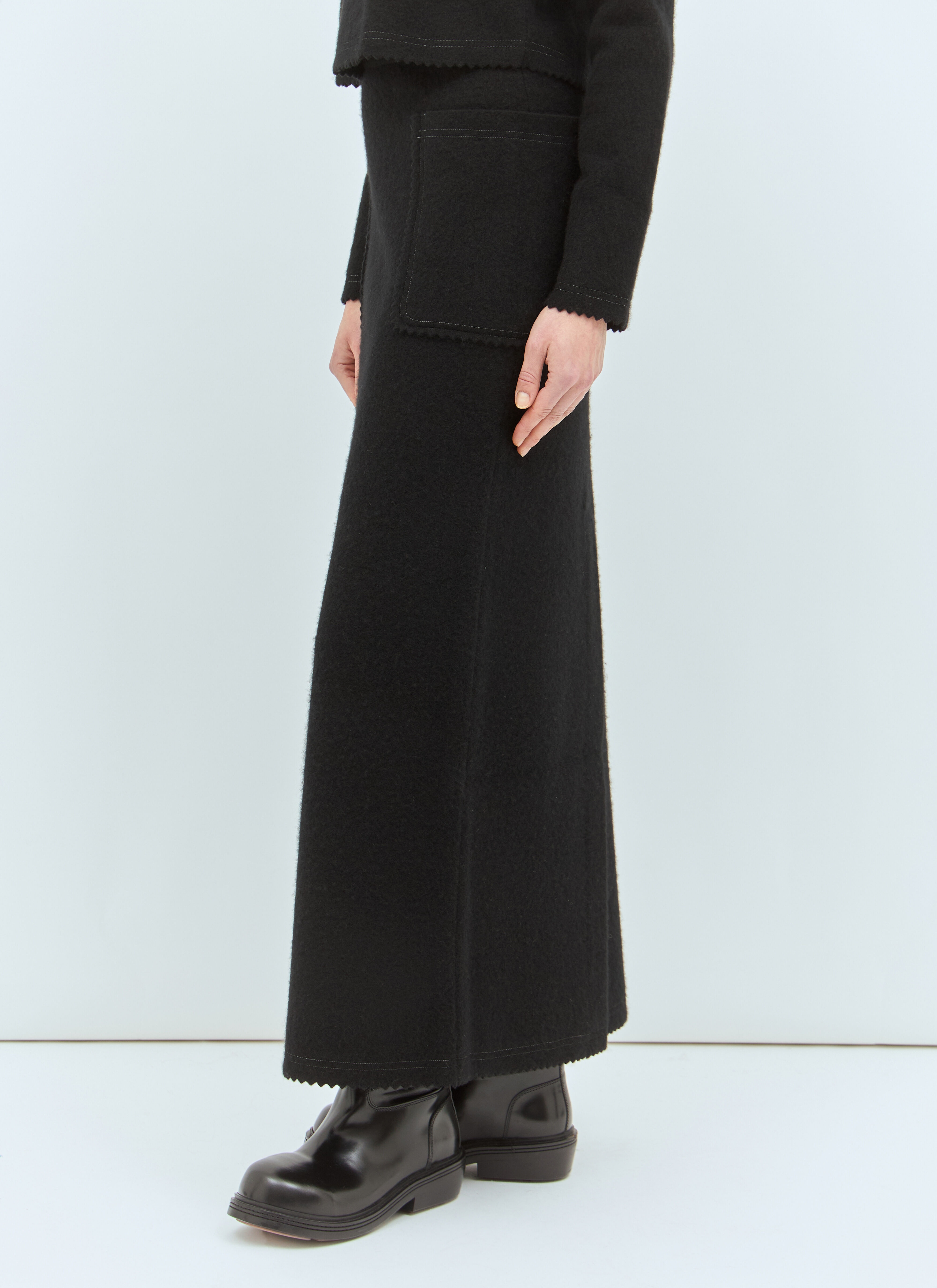 Wool And Cashmere Long Skirt - 4