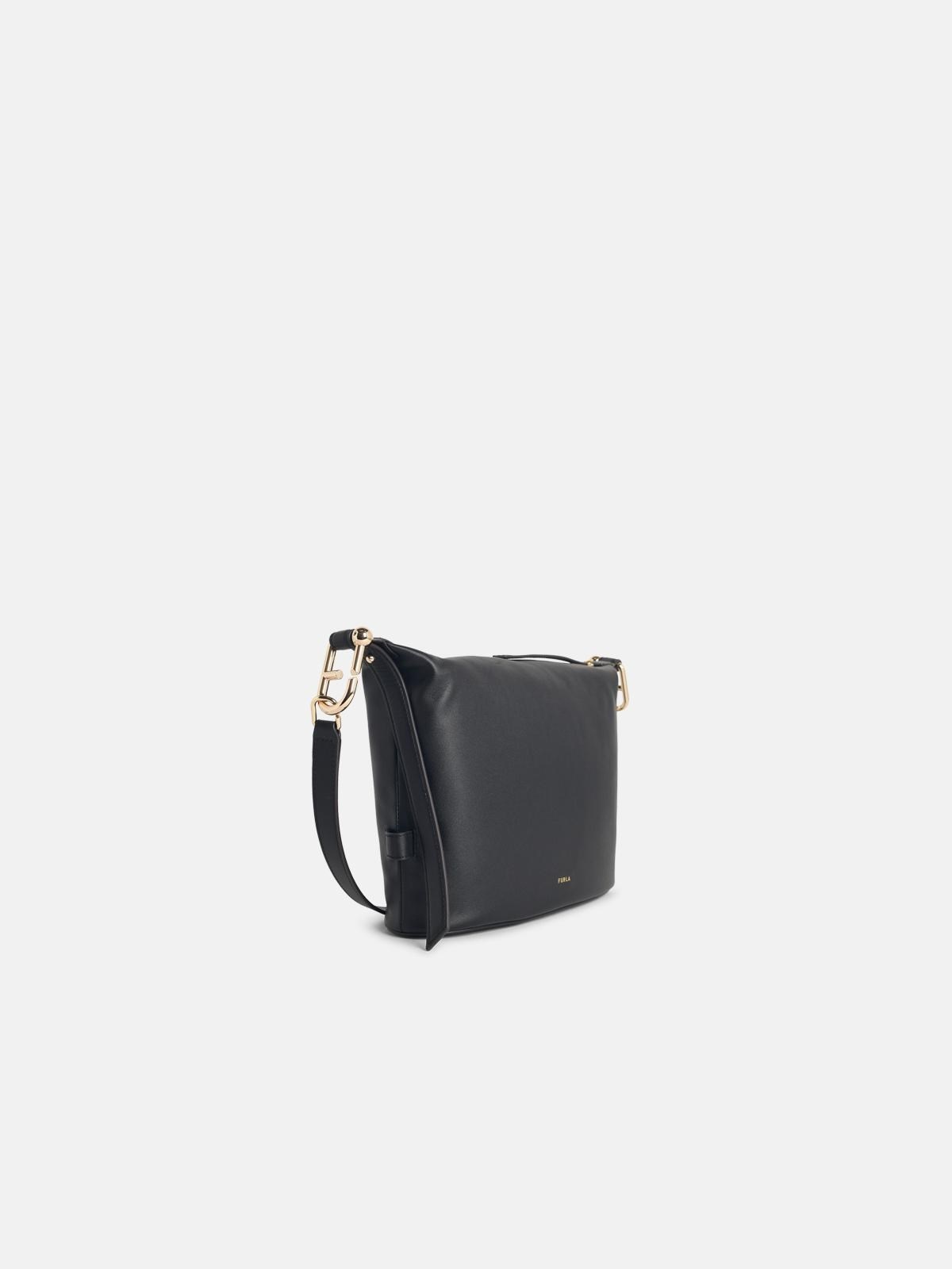 'NUVOLA M' BLACK LEATHER BAG - 2