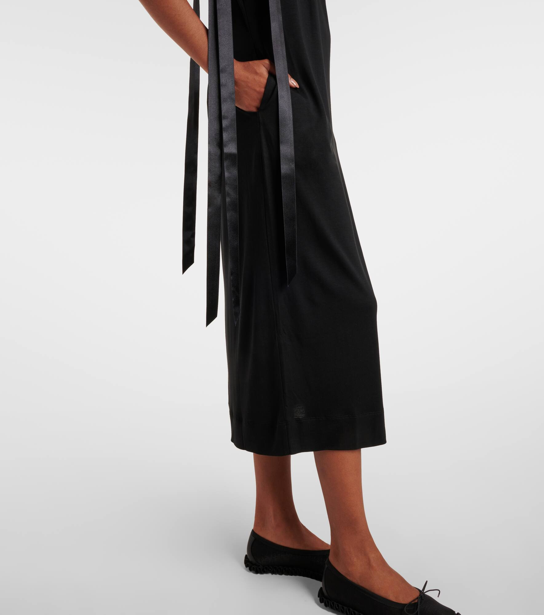 Bow-detail jersey midi dress - 5