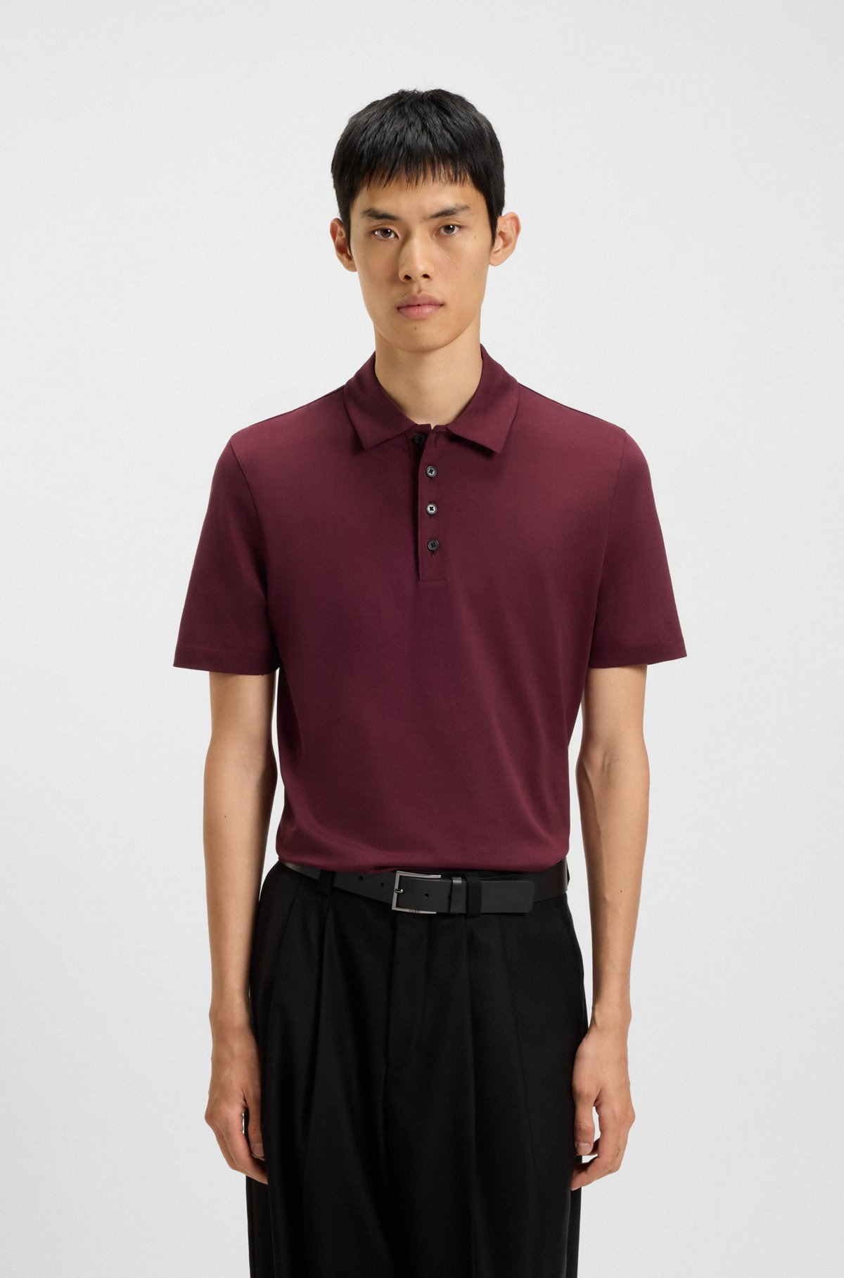 SLIM-FIT POLO SHIRT IN MERCERIZED COTTON - 2