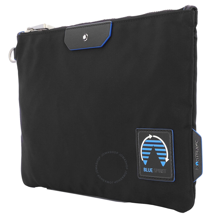 Montblanc Black Blue Nylon Spirit Medium Pouch - 6