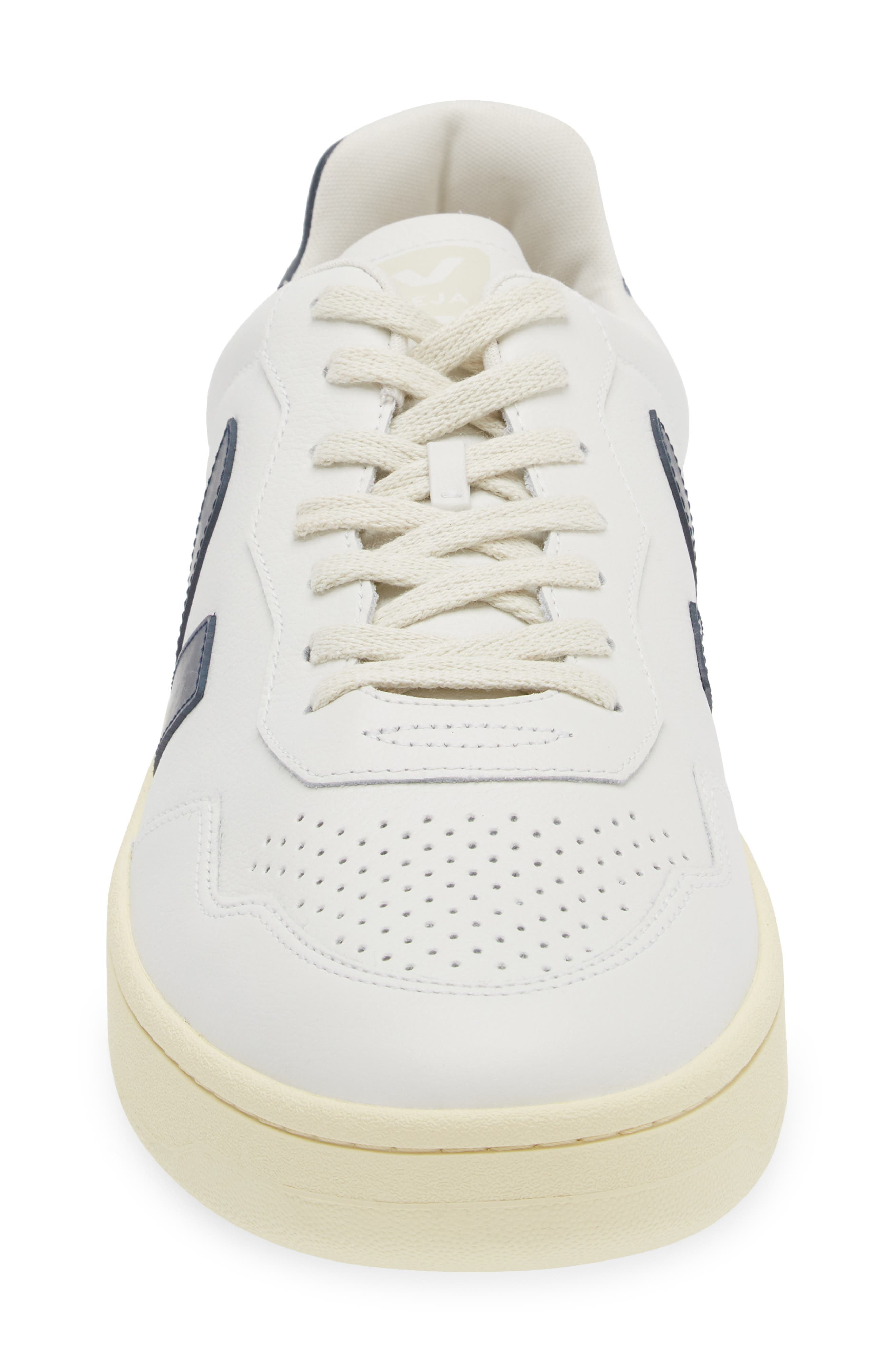 Veja V-90 Leather Sneaker in Extra White Nautico at Nordstrom - 4
