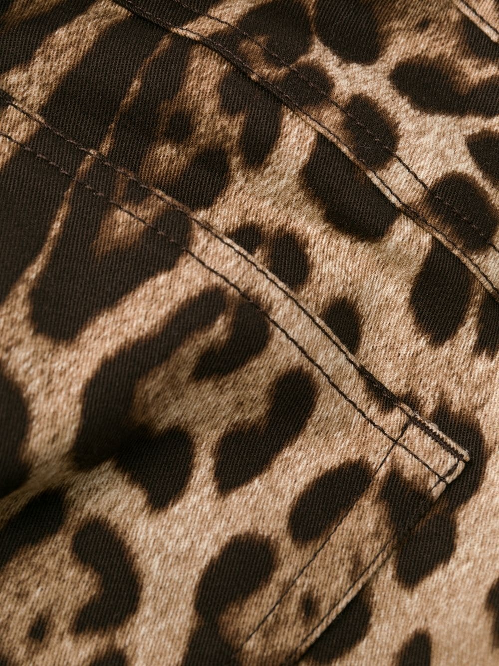 leopard print cropped jeans - 7