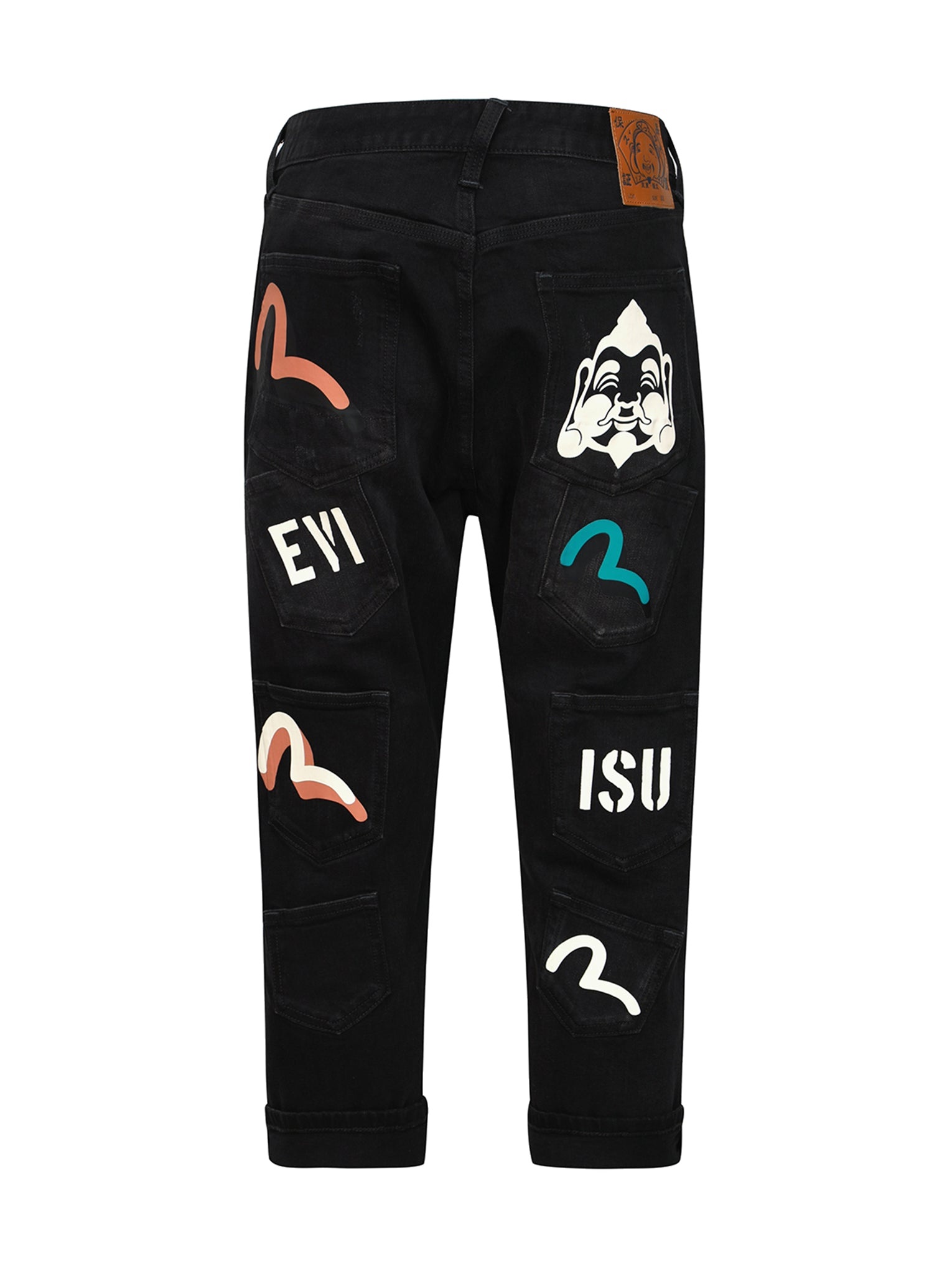Multi-pocket and Multi-print Cropped-Fit Jeans #2027 - 15