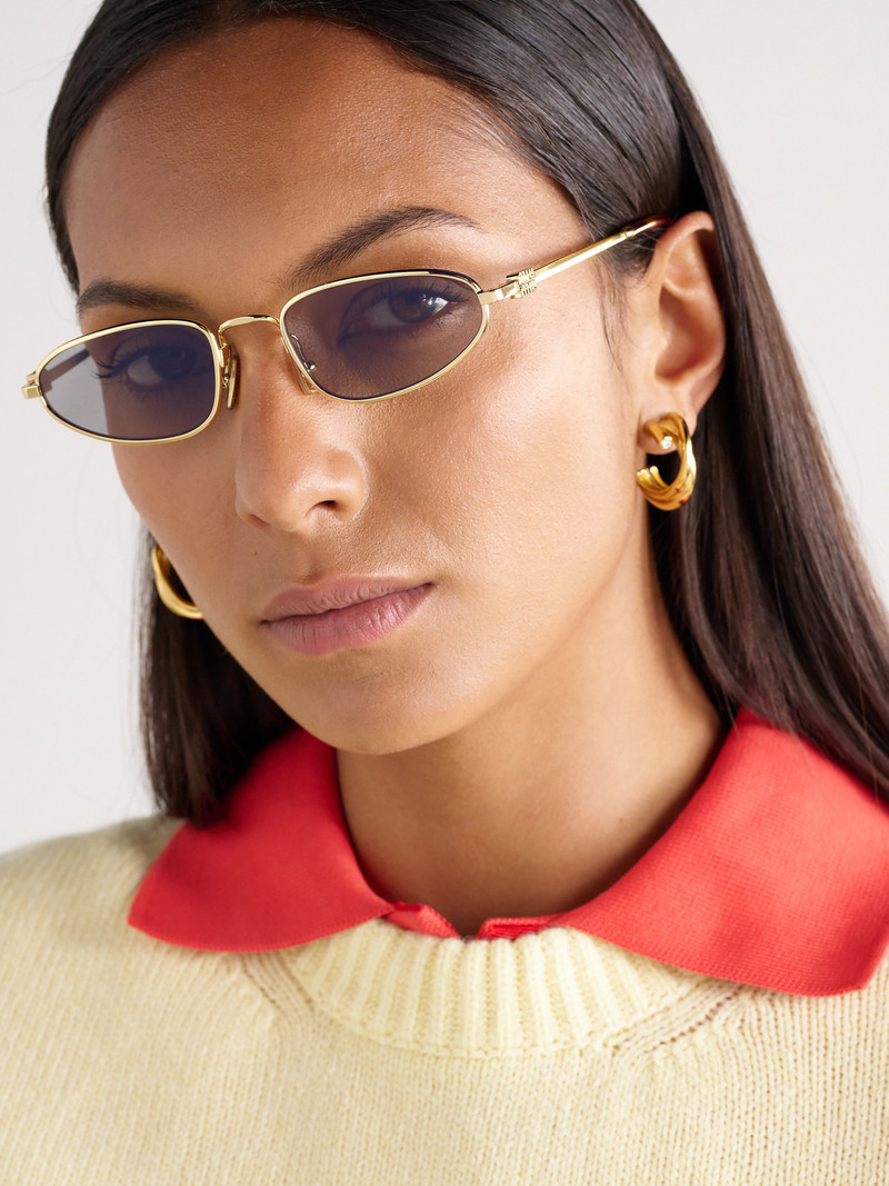 Miu Miu Oval-frame Gold-tone Sunglasses outlook