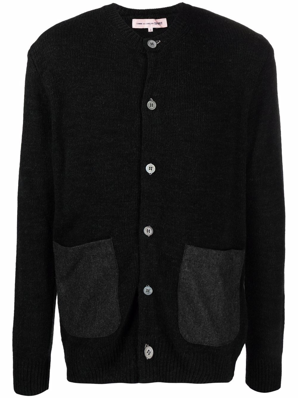 contrasting pocket knitted cardigan - 1