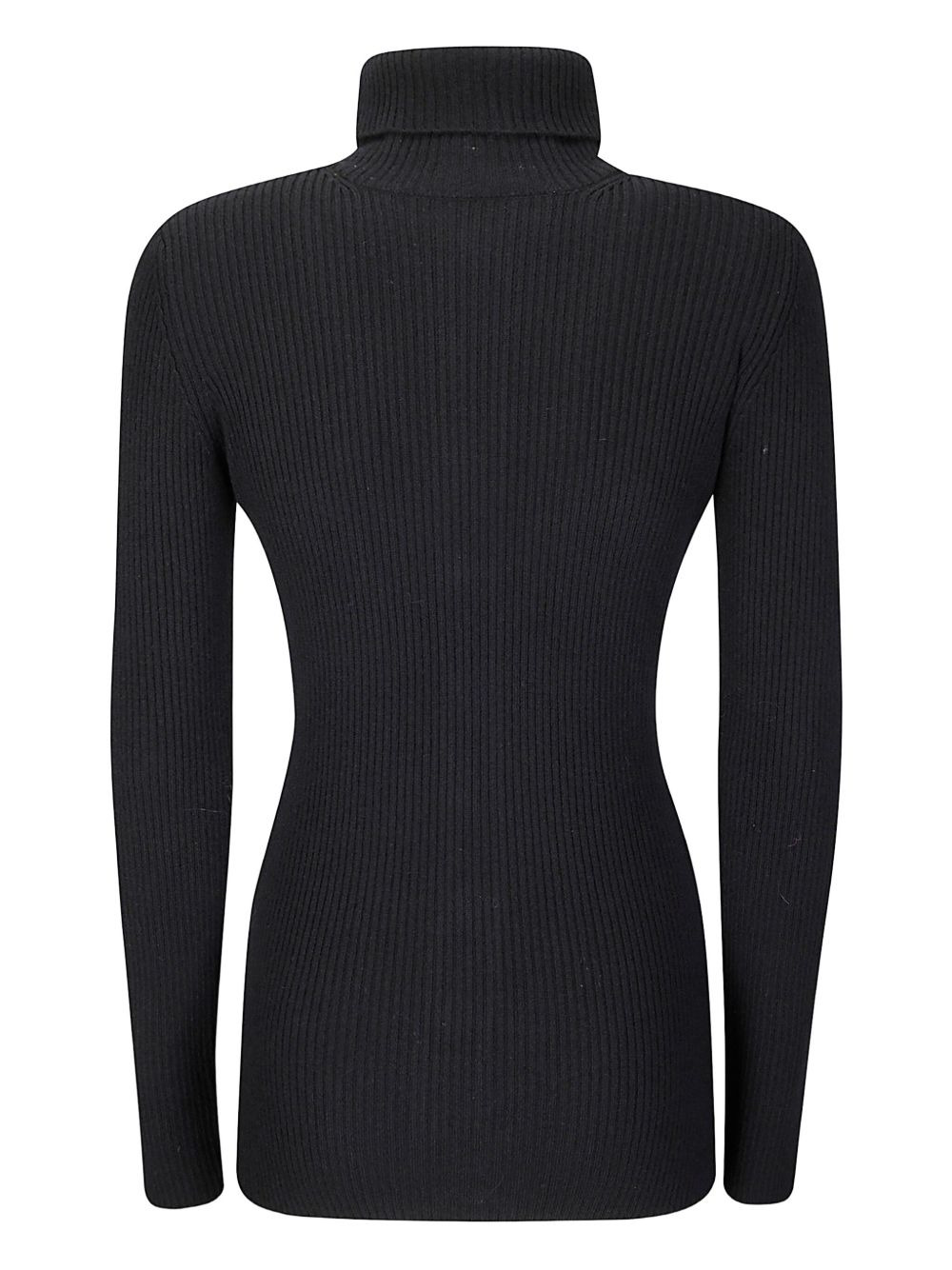 high-neck ribbed buttoned cardigan - 2