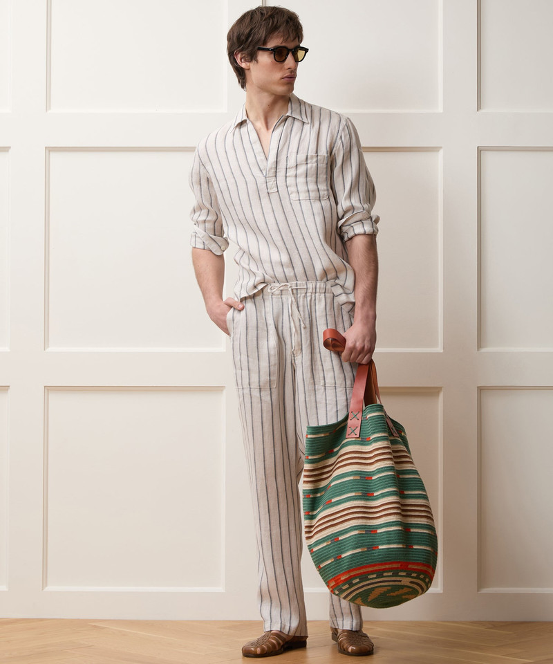 Striped Linen Popover Shirt 3
