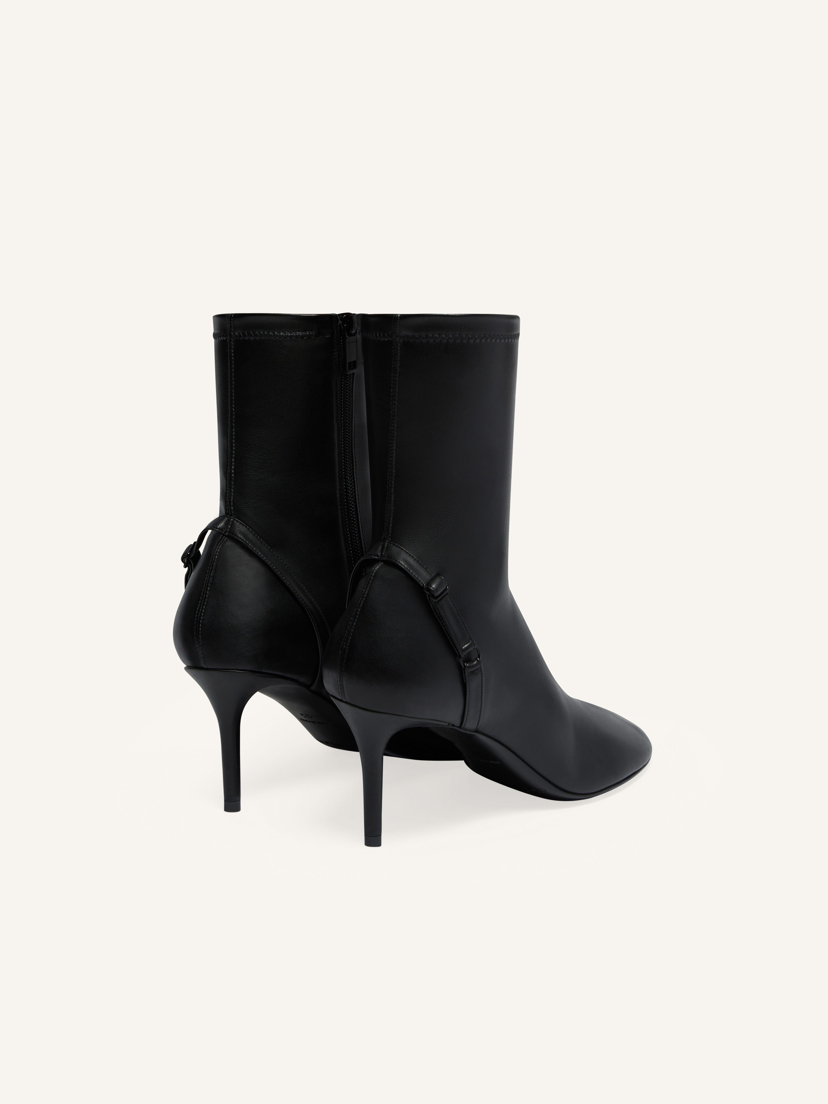 OBLIQUE STRETCH LEATHER EFFECT ANKLE BOOTS - 3
