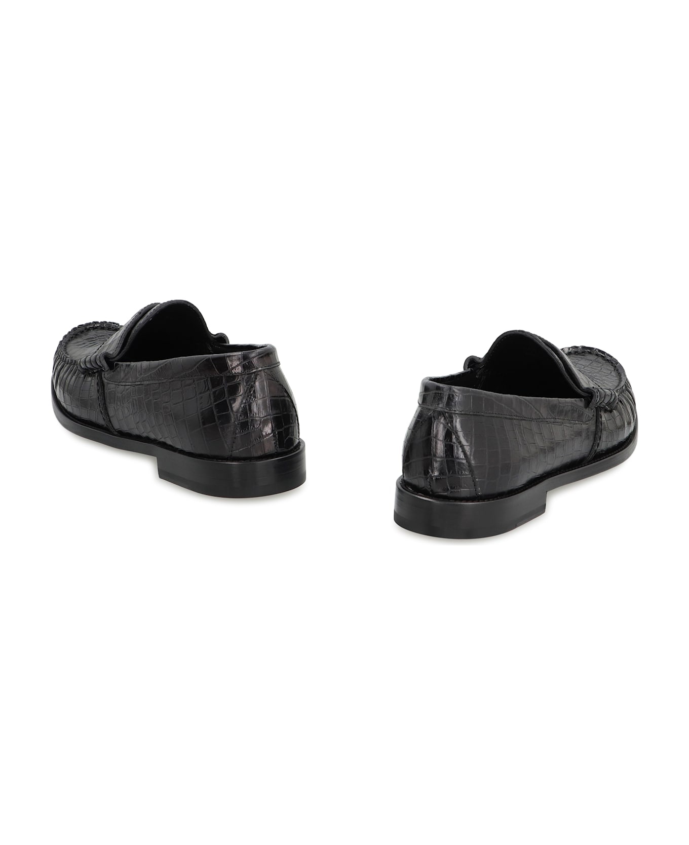 Printed Leather Loafers - 4