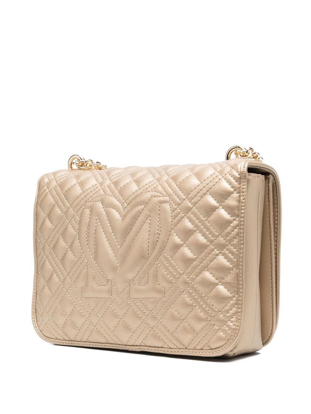 logo-plaque quilted shoulder bag - 3