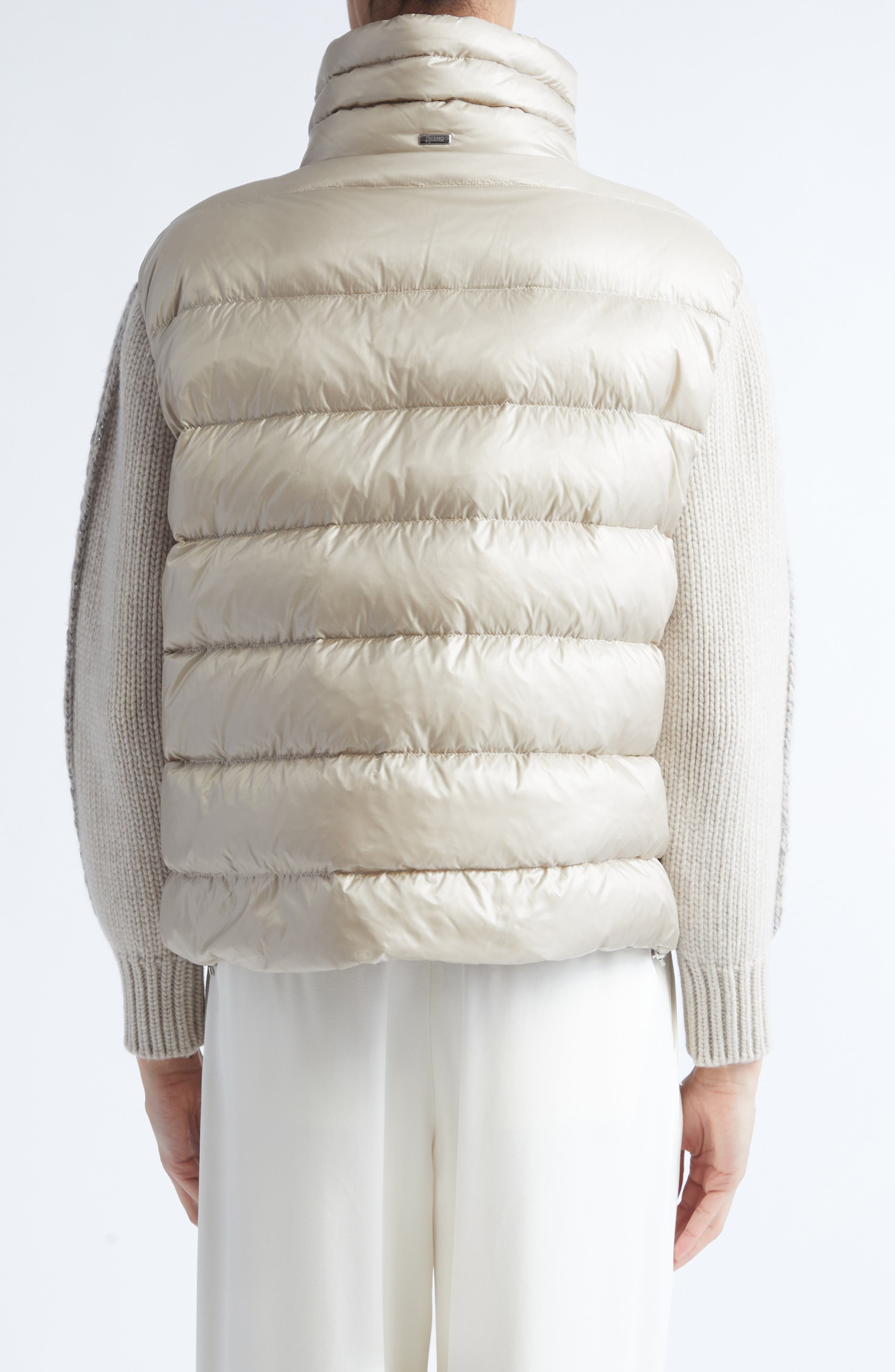 Herno Wool Knit & Ultralight Nylon Puffer Jacket in Chantilly at Nordstrom - 2