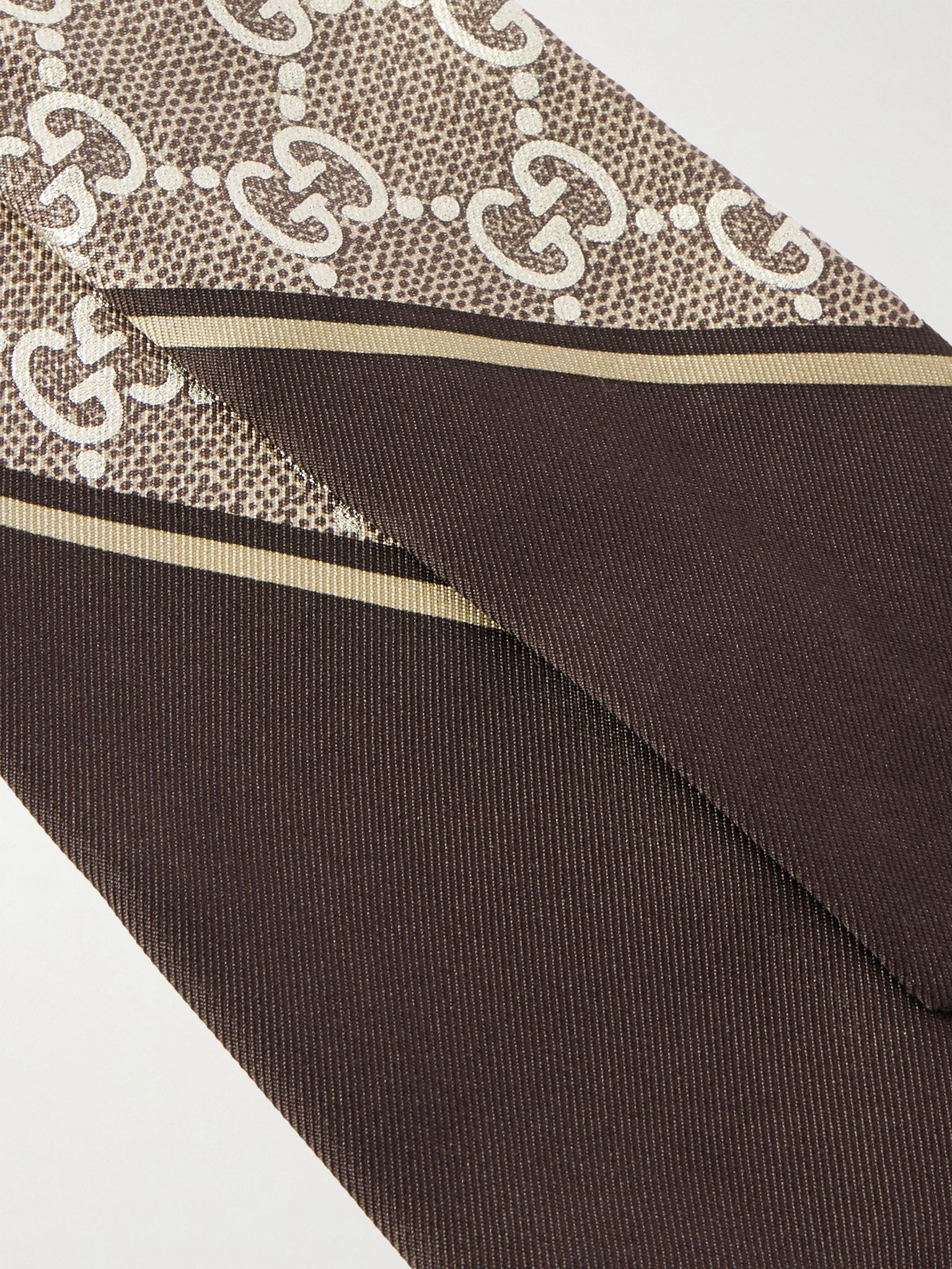 Printed silk-twill scarf Beige - 3