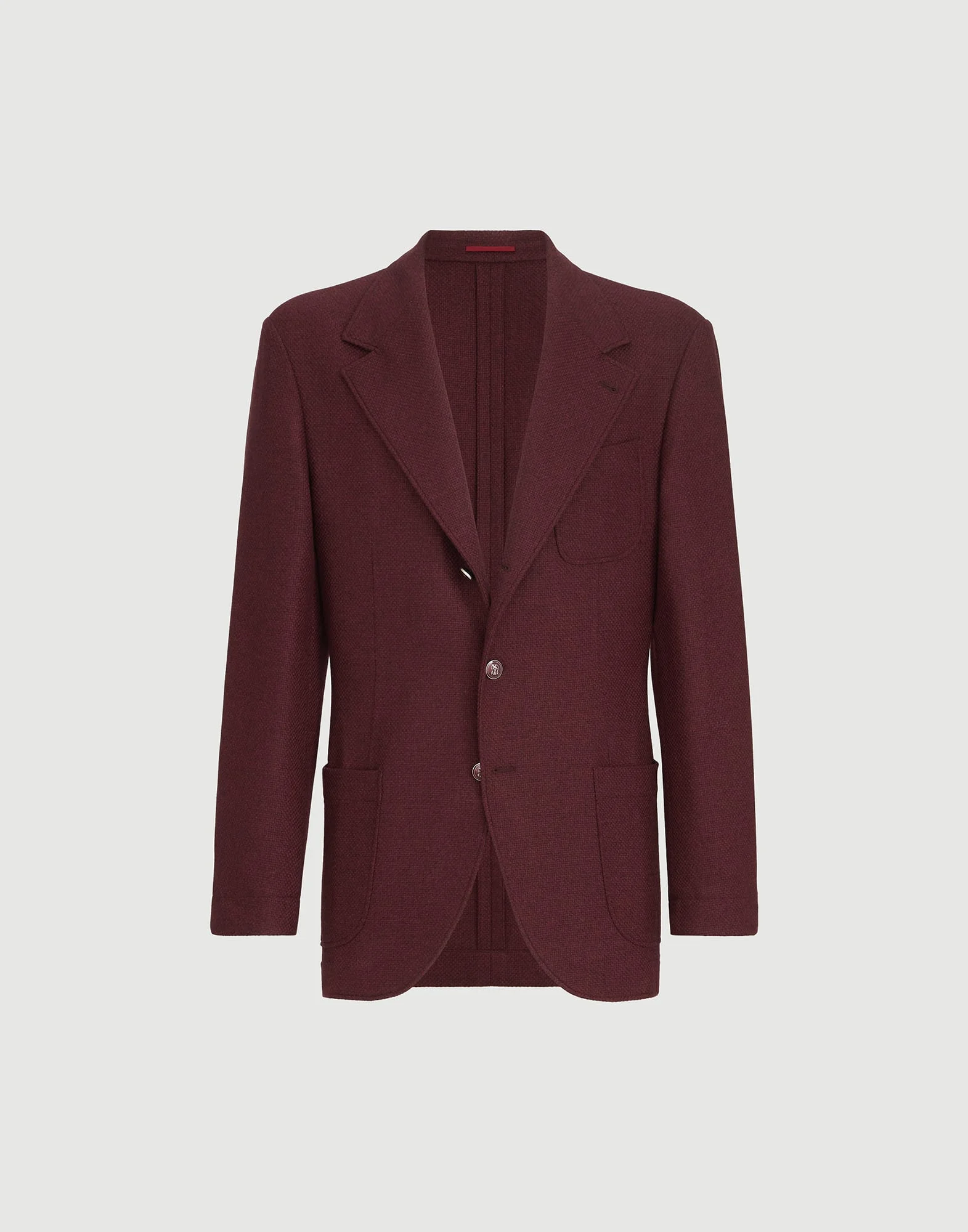 Cashmere Panama deconstructed blazer with patch pockets and metal buttons - 1