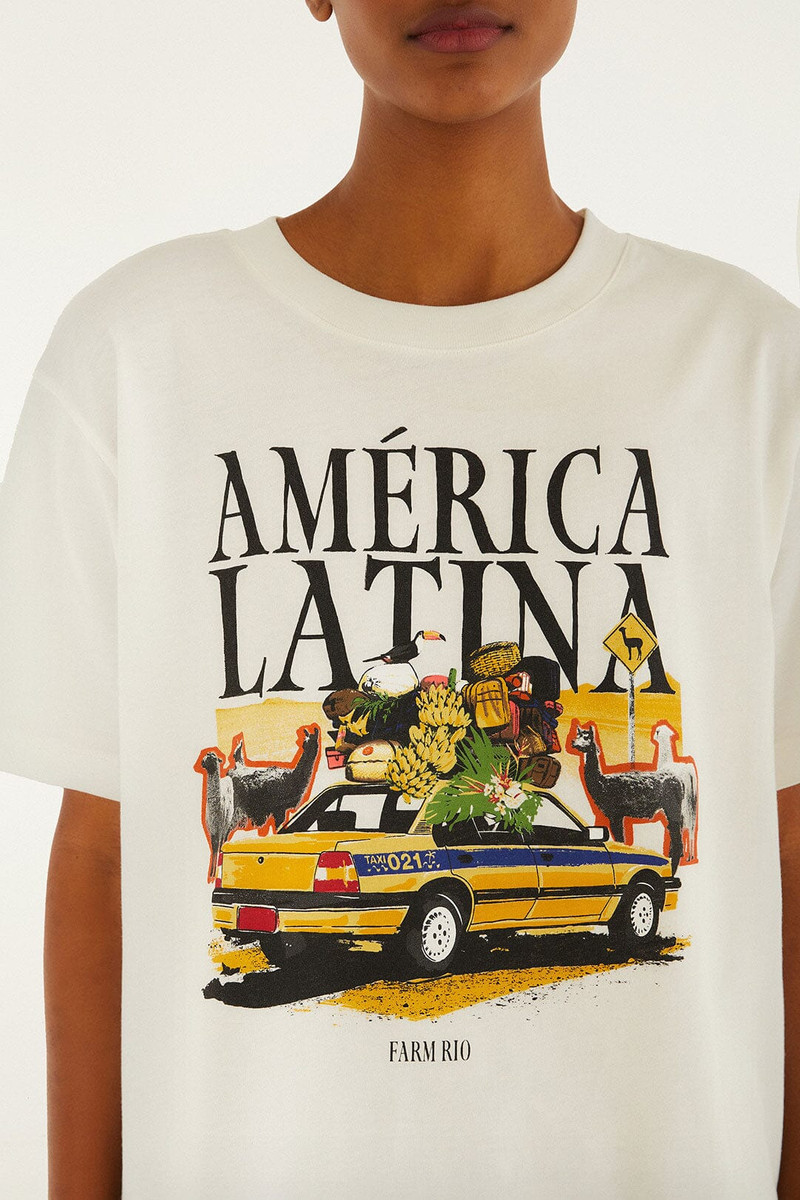 FARM RIO Off-White America Latina Relaxed Organic Cotton T-Shirt outlook