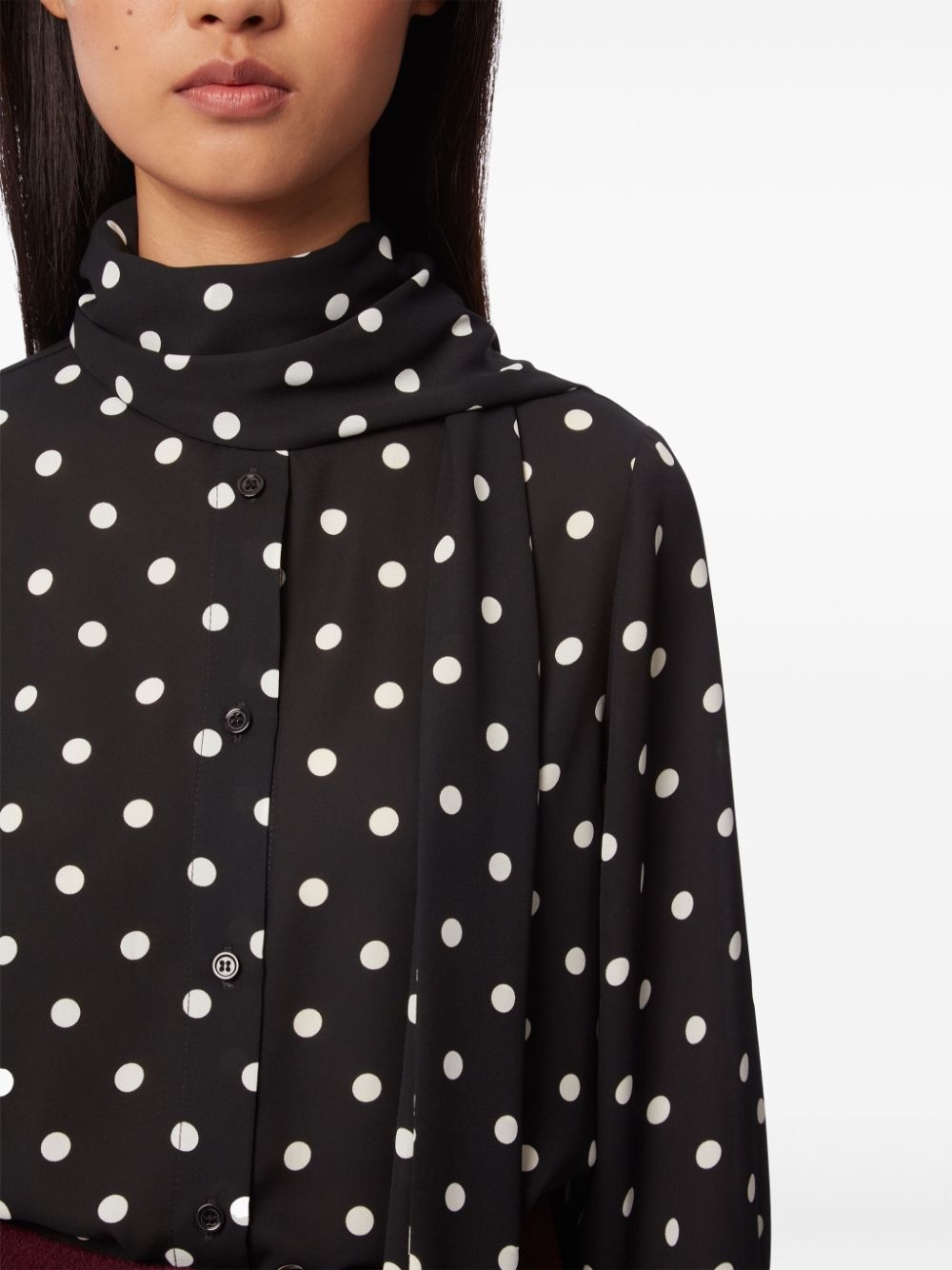 polka-dot pussy-bow shirt - 5