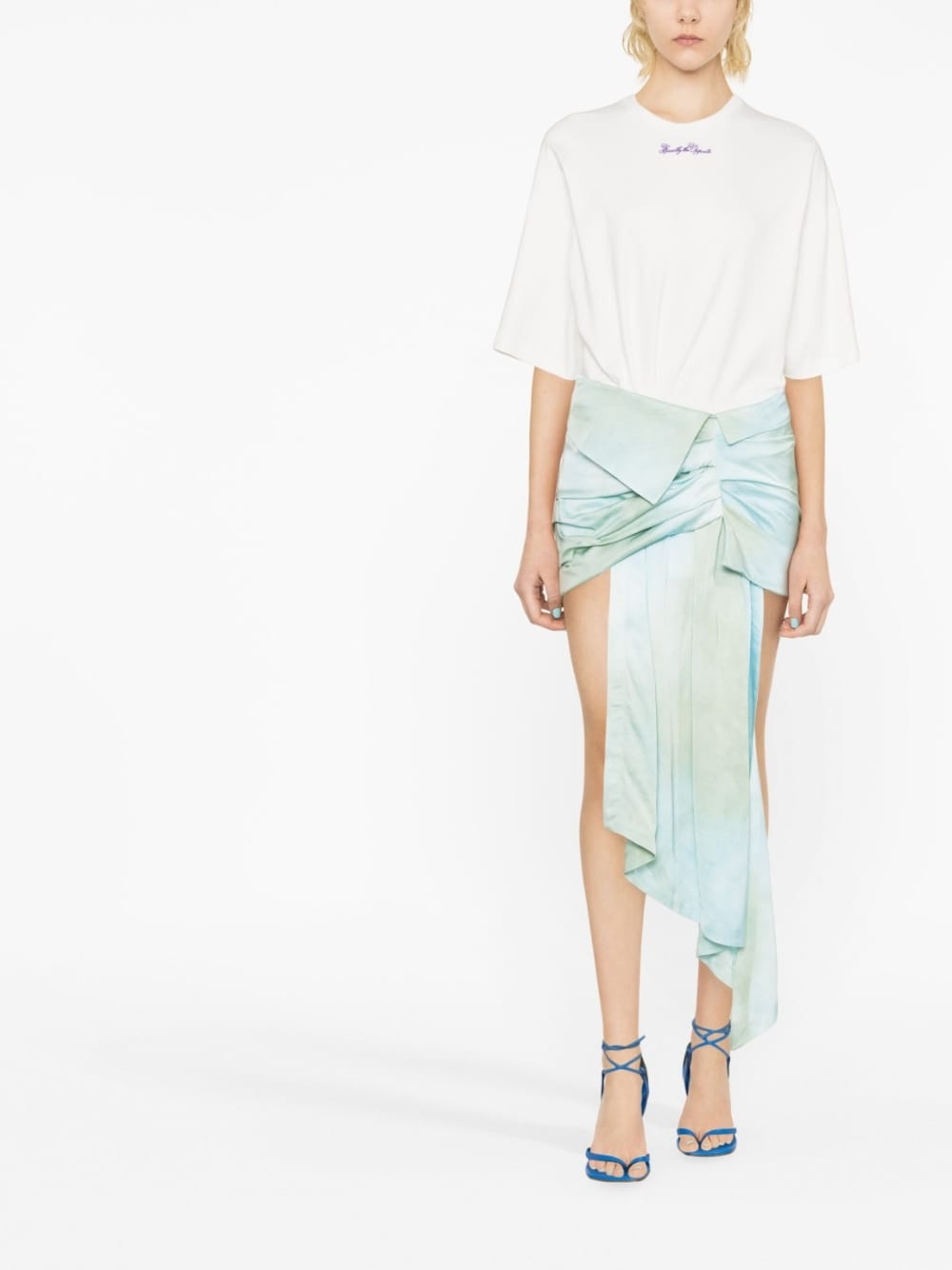 draped-skirt minidress - 2