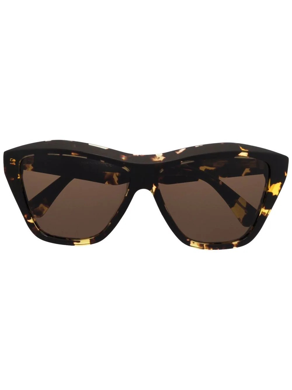 tortoiseshell-effect geometric-frame sunglasses - 1