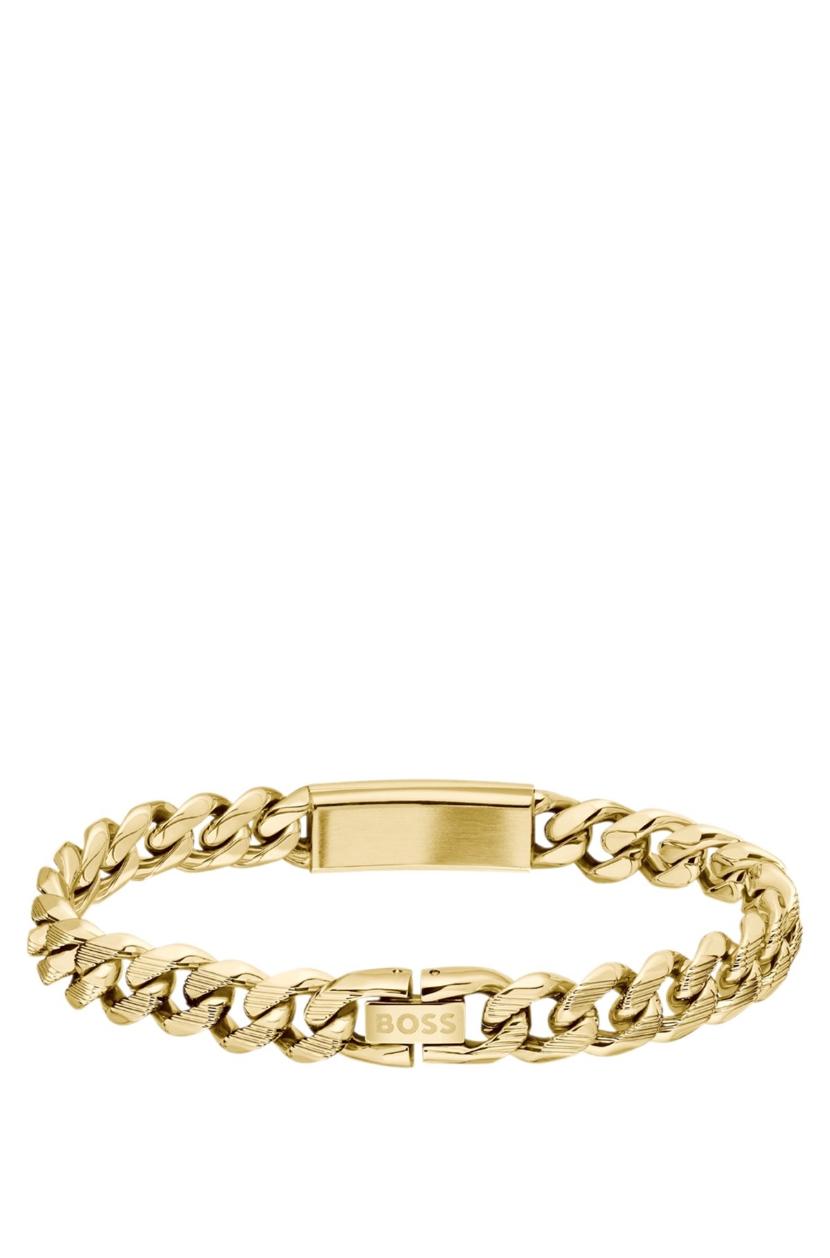 GOLD-TONE CUFF WITH INK-FILLED LOGO PLATE - 2