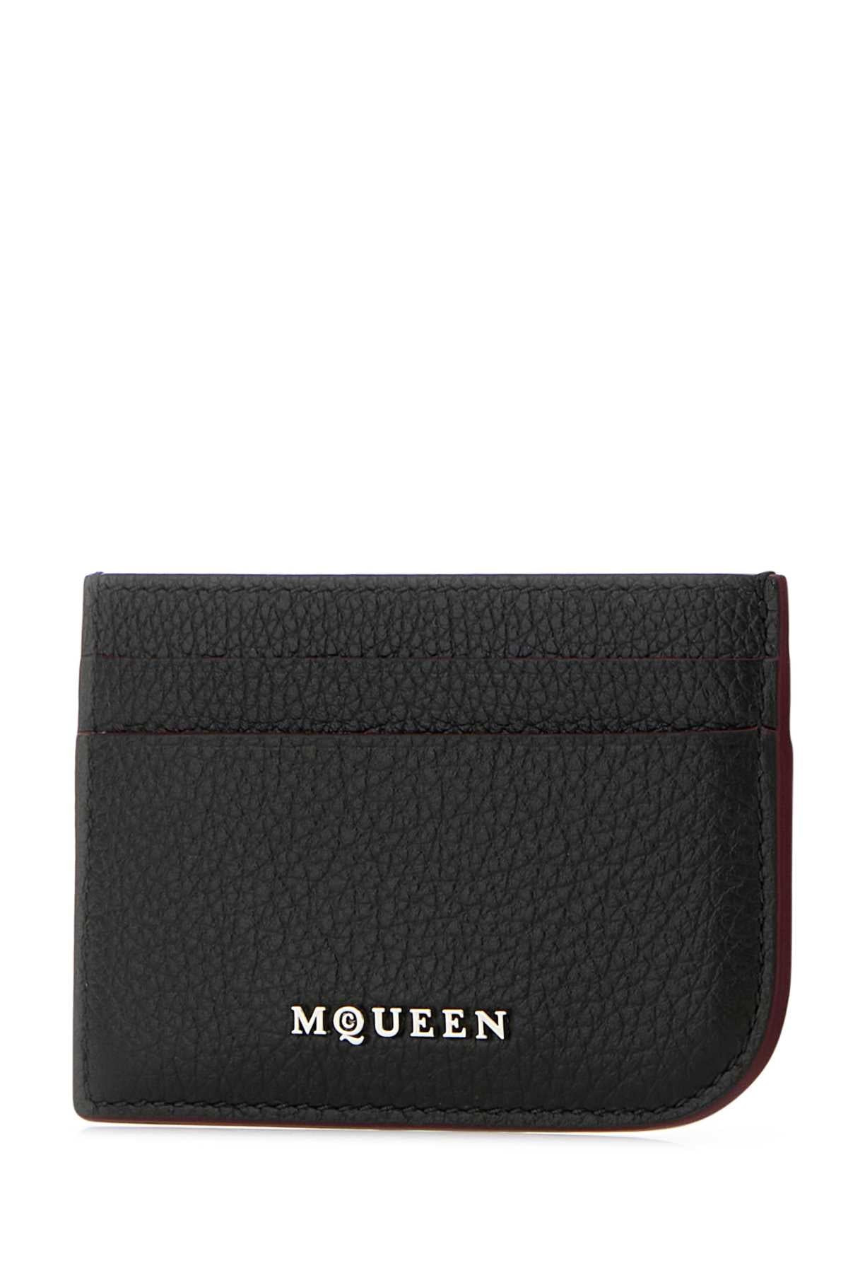 Alexander Mcqueen Men Black Leather Card Holder - 2