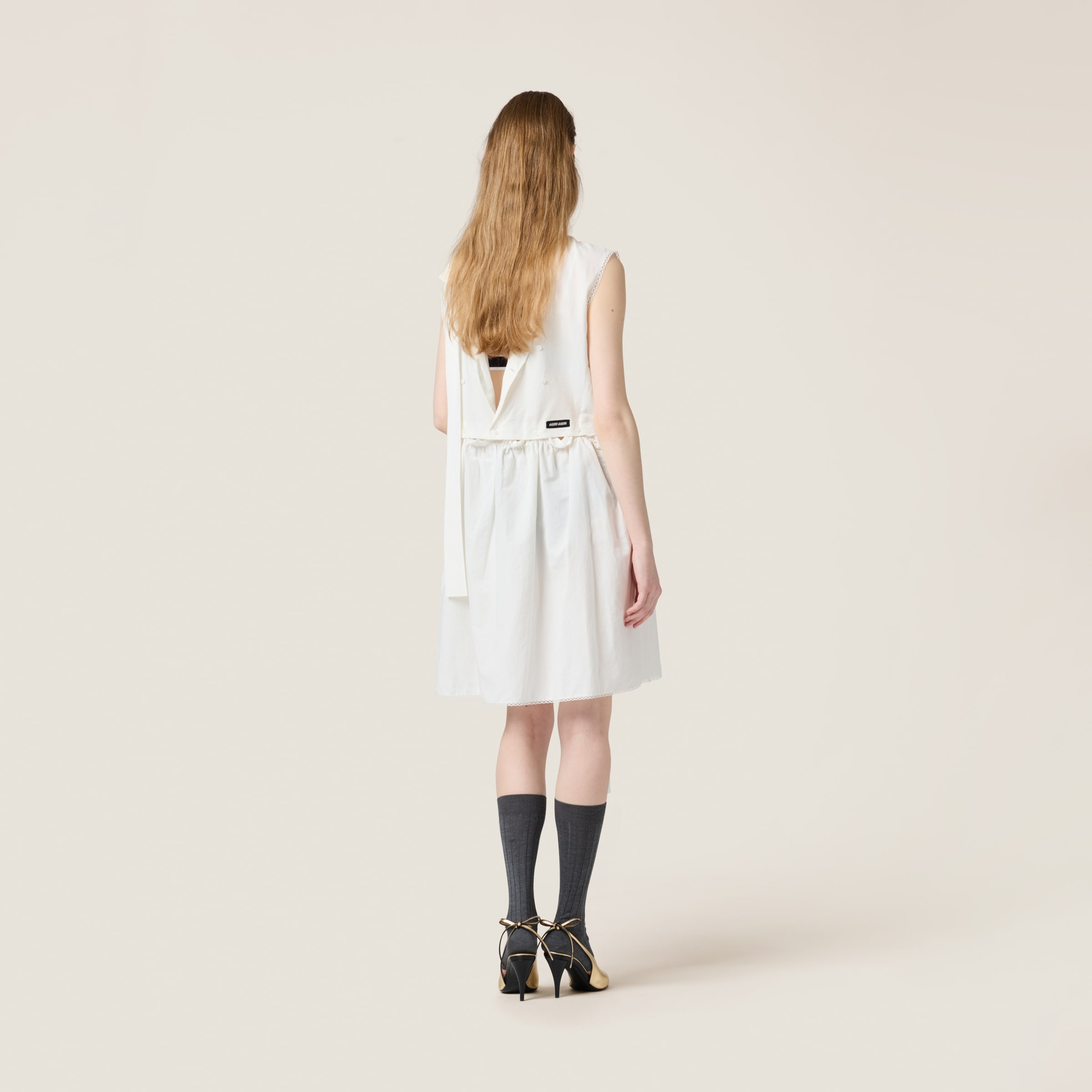 Slubbed poplin dress - 3