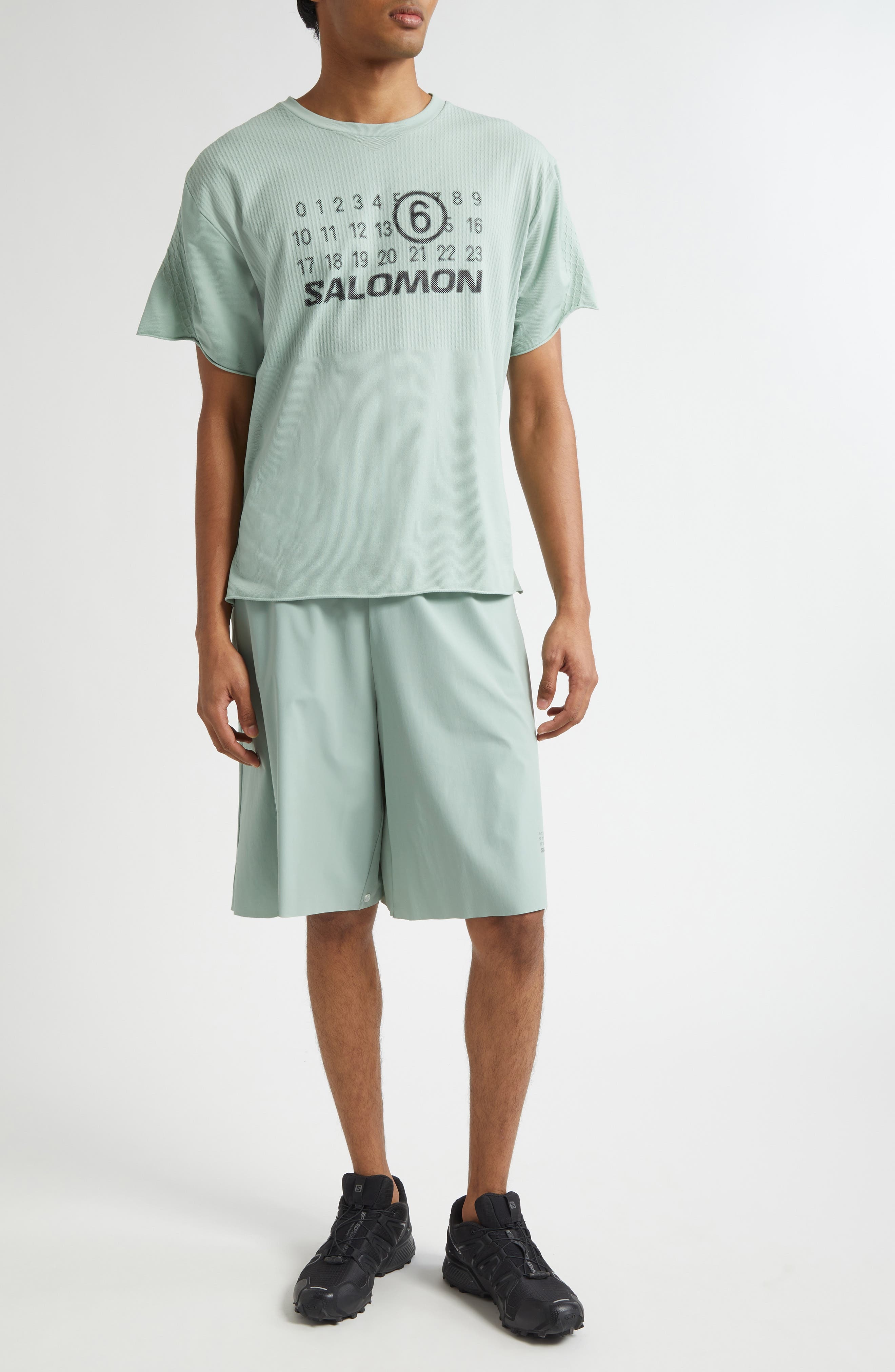 MM6 Maison Margiela x Salomon Numeric Logo Running Shorts in Jadeite at Nordstrom - 2