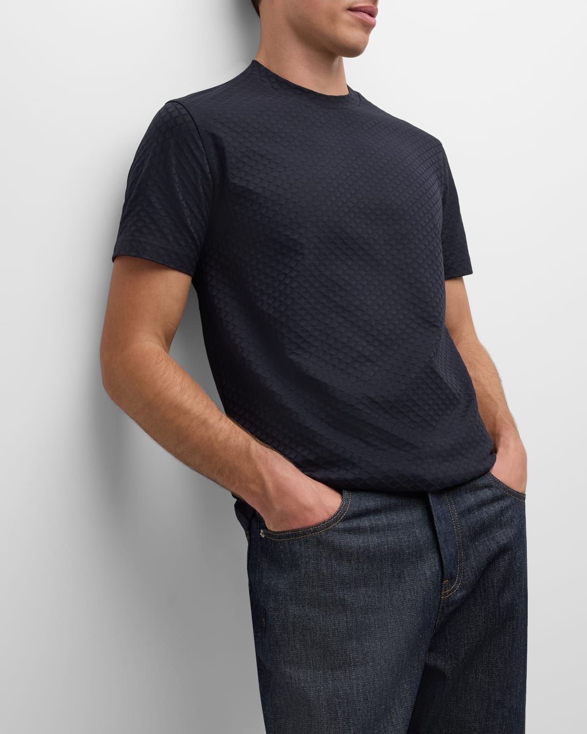 Men's Cotton Tonal Diamond Crewneck T-Shirt - 6