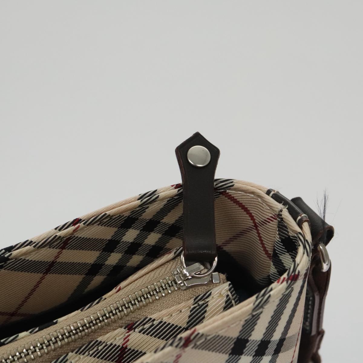 Burberry Nova Check Blue Label Shoulder Bag Canvas Beige - 10