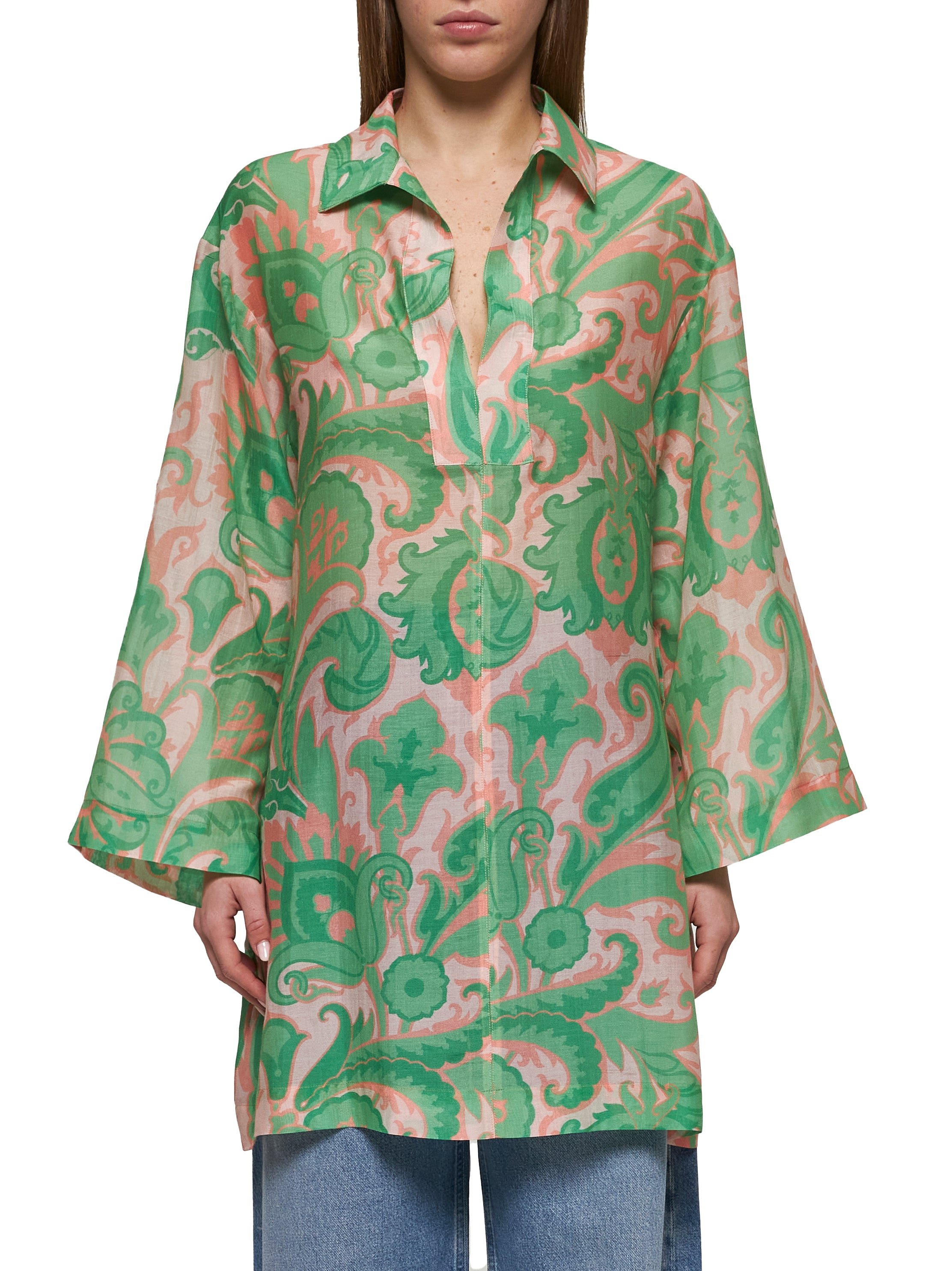 Paisley print cotton and silk blouse - 3