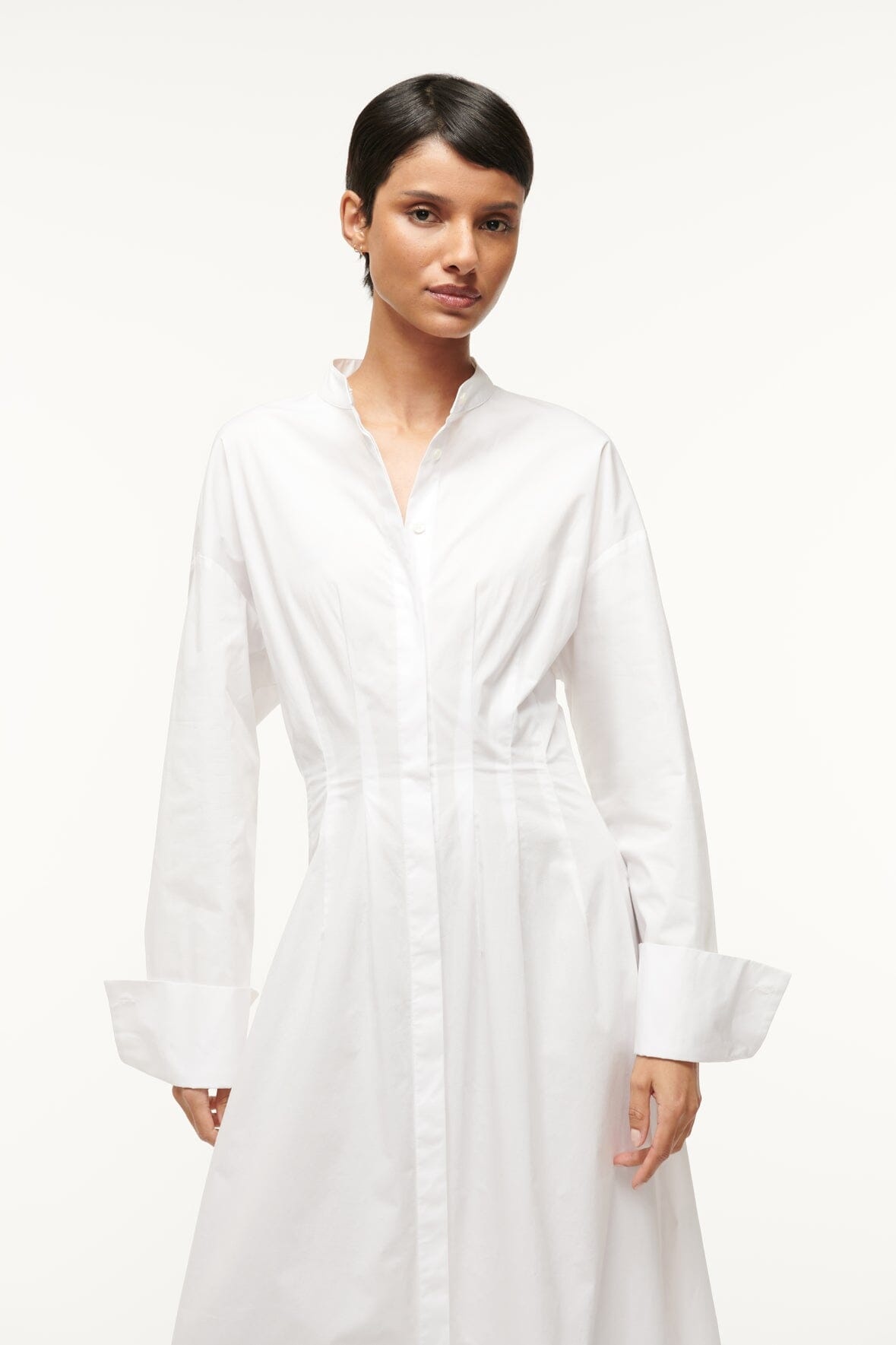 STAUD MIDI LORENZA DRESS WHITE - 4