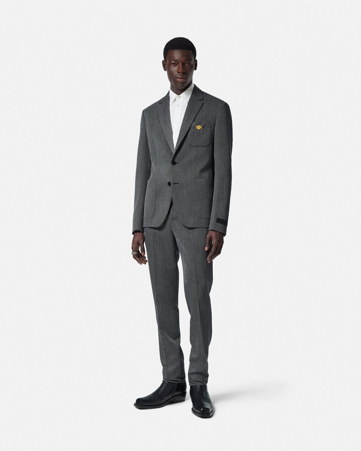 Mouliné Wool Single-Breasted Blazer - 2