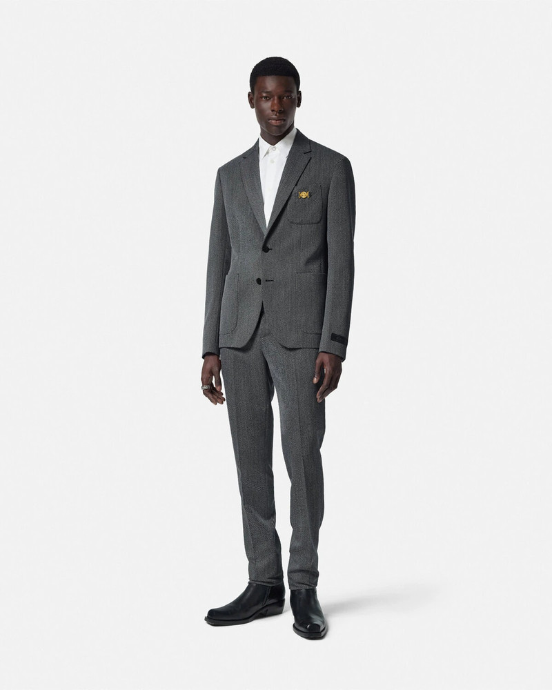 VERSACE Mouliné Wool Single-Breasted Blazer outlook
