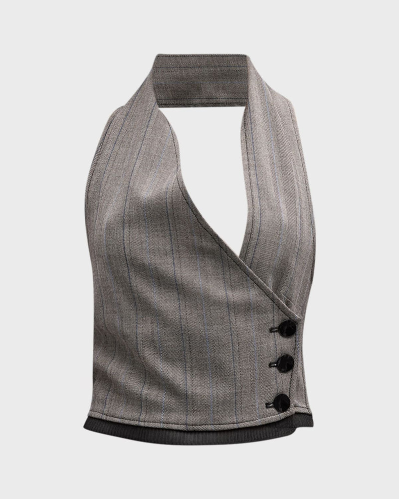 Herringbone Halter Suiting Vest 3