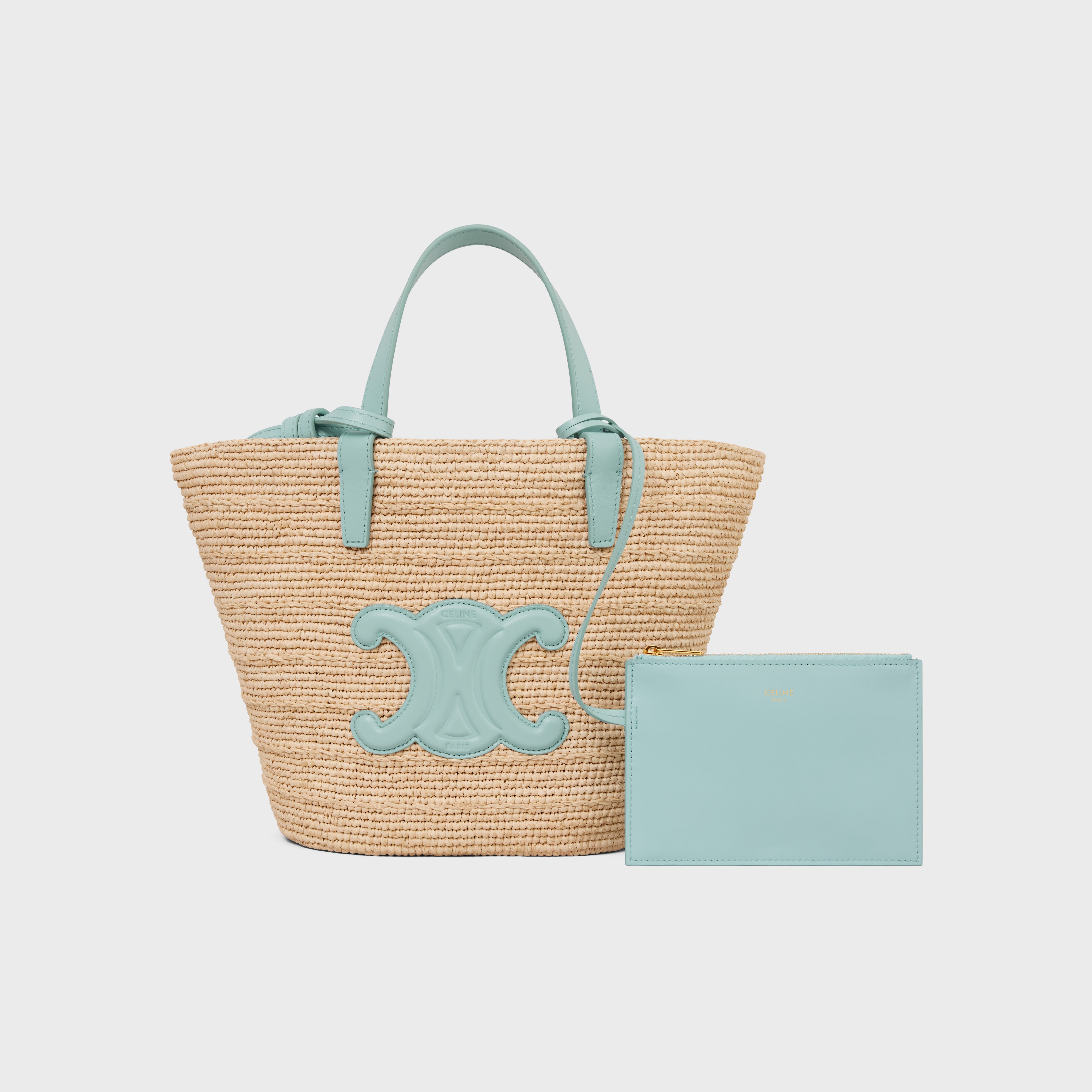 TEEN SUPPLE CELINE CLASSIC PANIER in Raffia and calfskin - 6